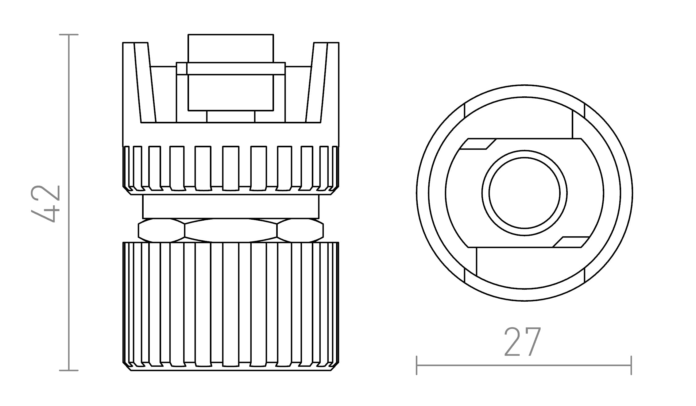 EUTRAC mechanický adaptér - Product sketch