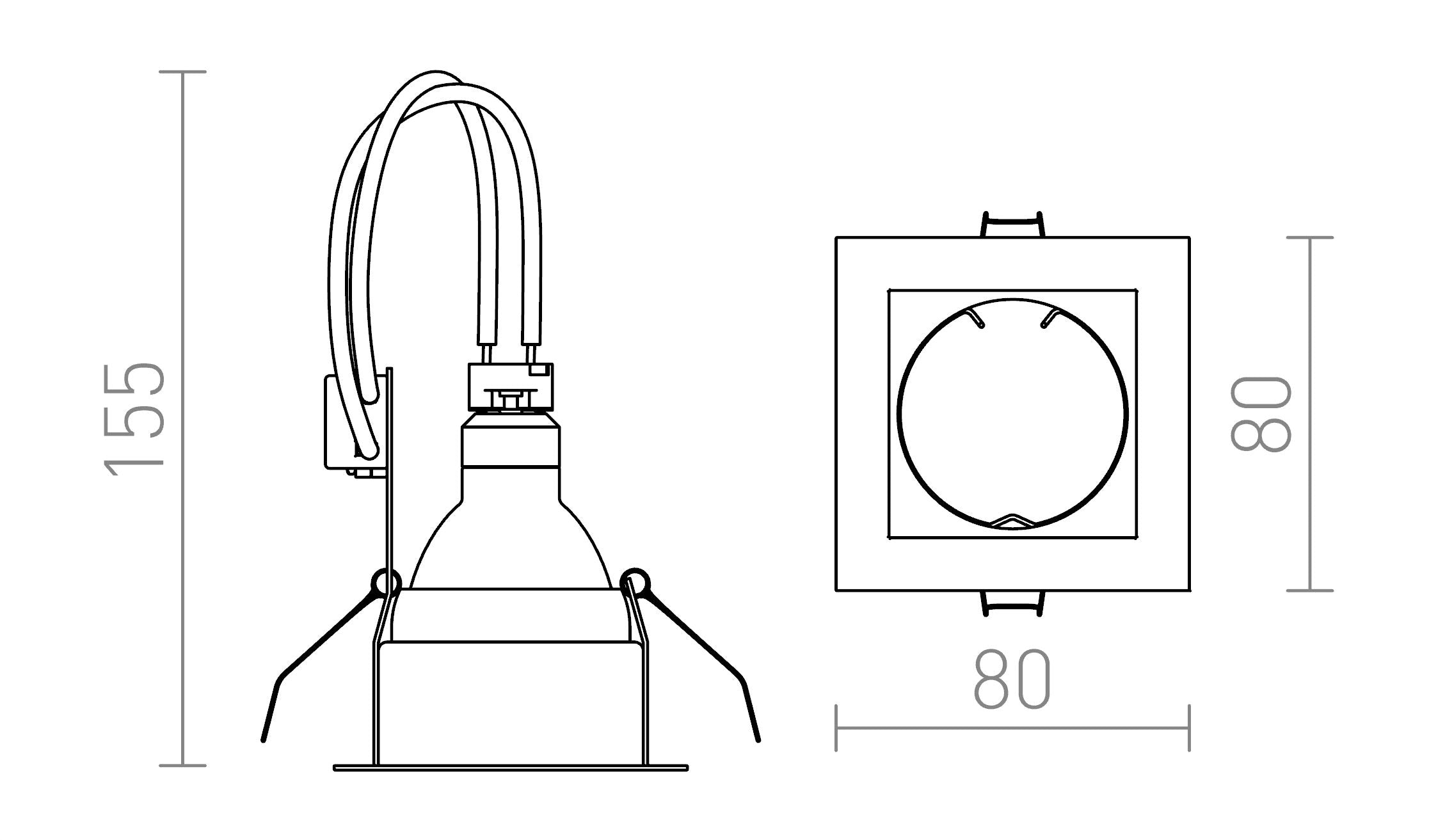 MERIKO GU5,3 σταθερό λαμπτήρας - Product sketch