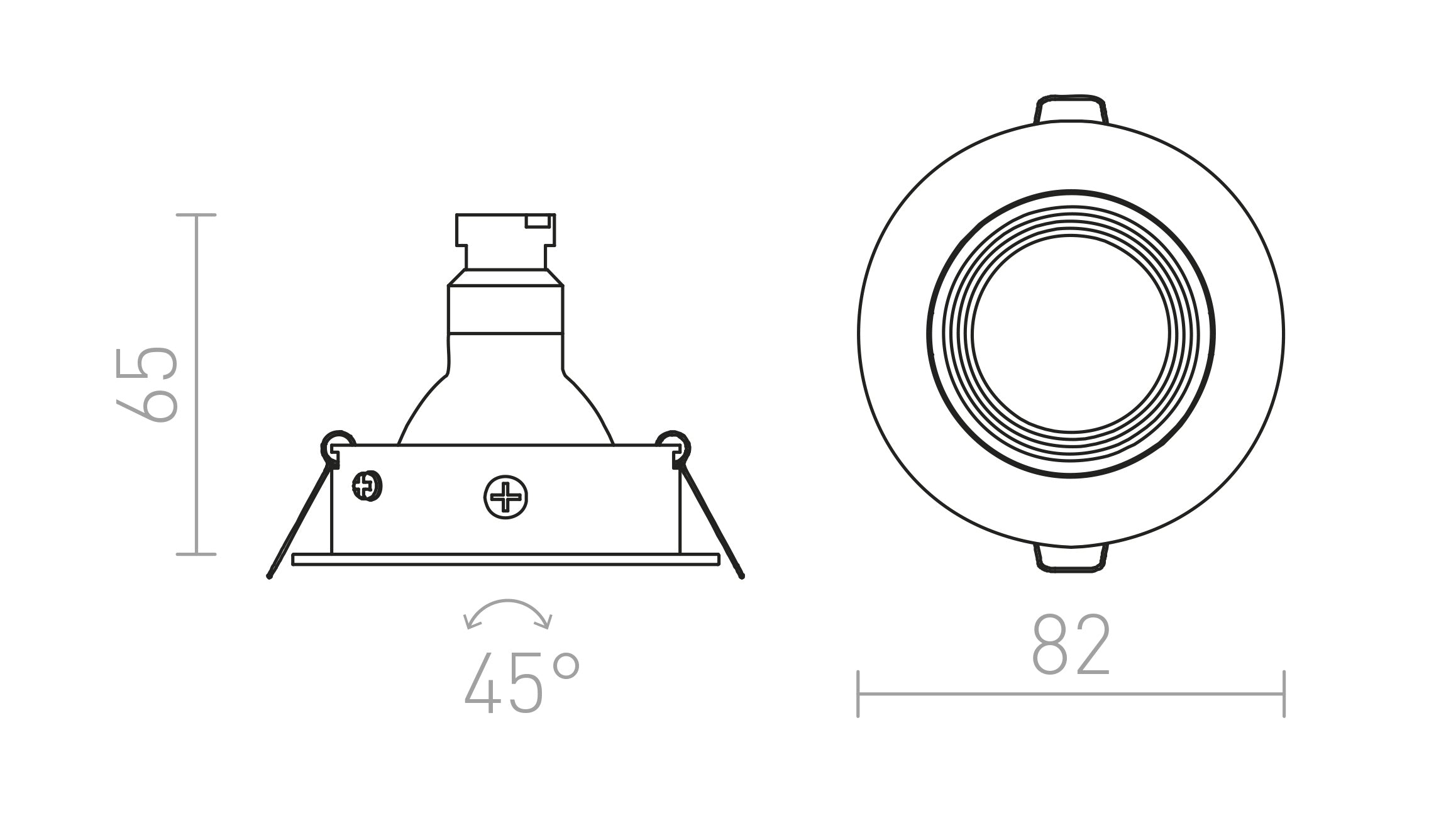 TIX z usmerjeno svetlobo lampa - Product sketch
