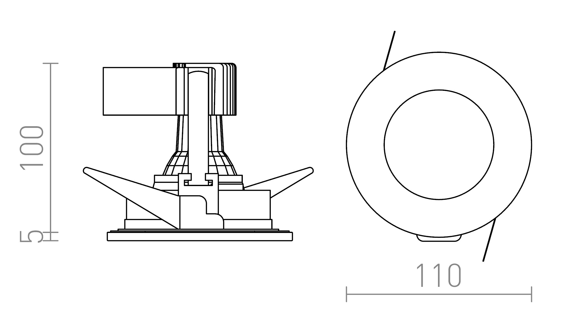 VERO da incasso lampada - Product sketch