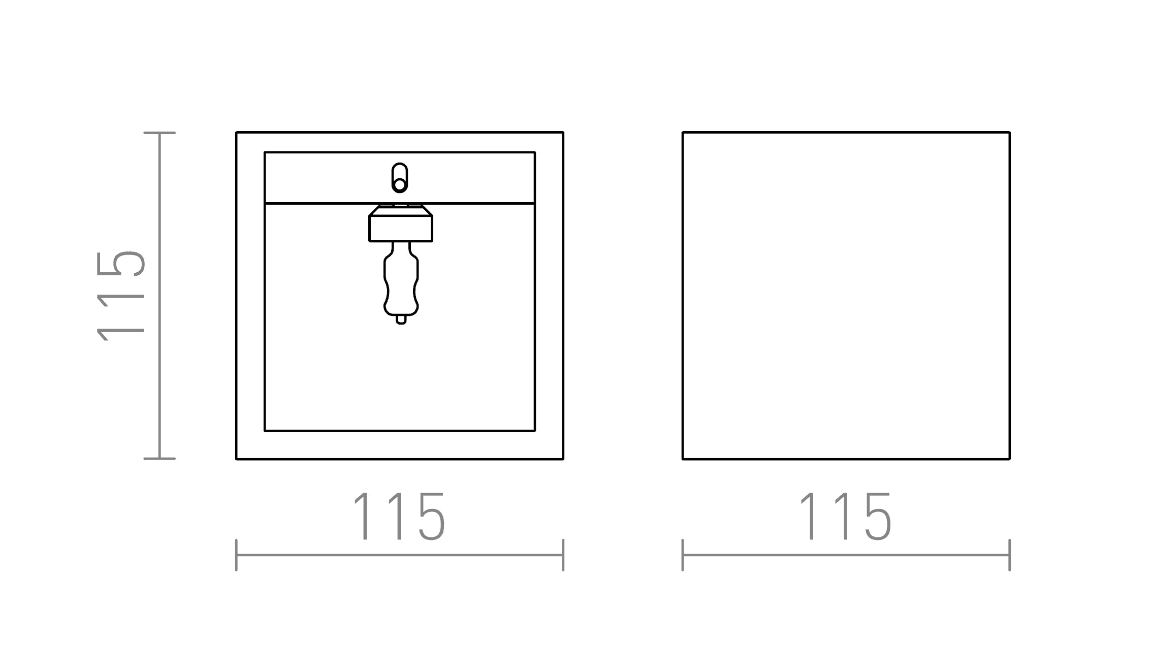 JACK SQ na parede lâmpada - Product sketch