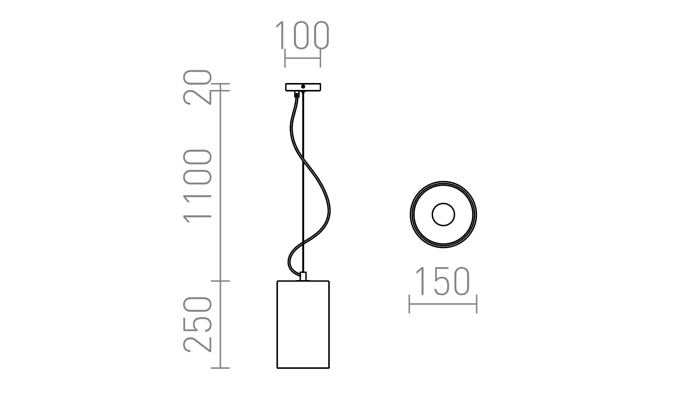 GIO pendant lamp - Product sketch