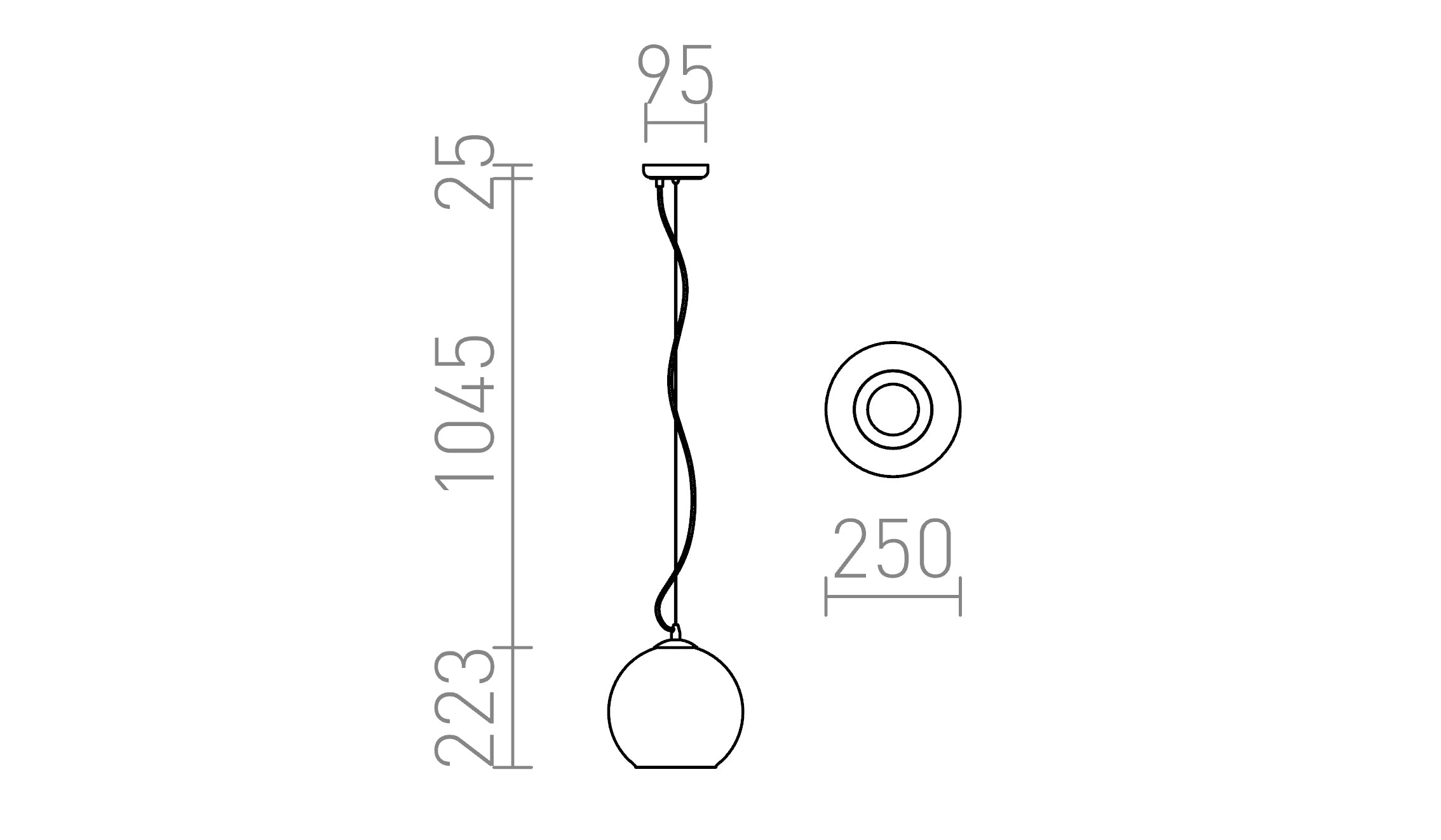 BEAU MONDE 25 Pendelleuchte lampe - Product sketch