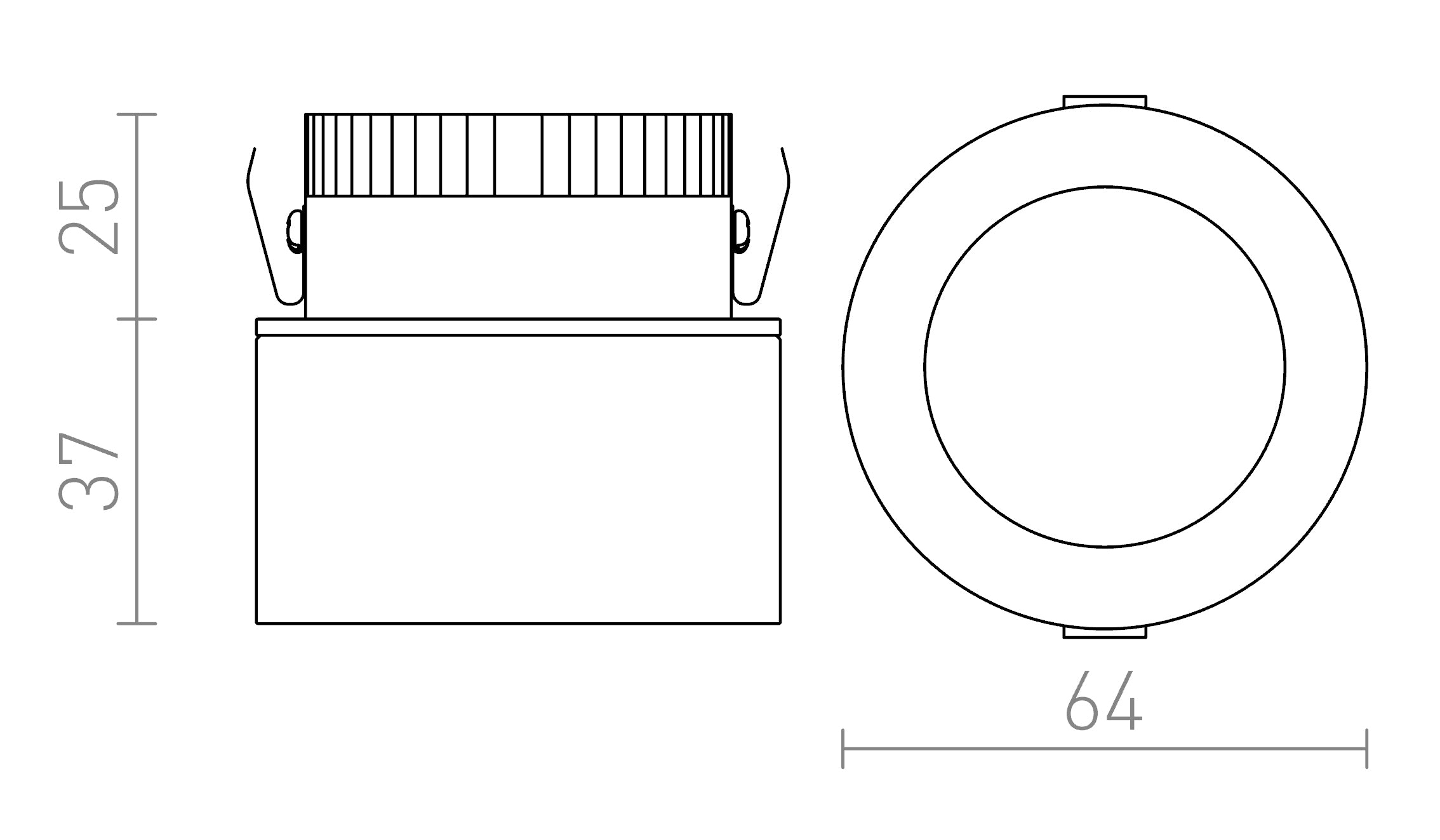 ERGO ugradna lampa - Product sketch