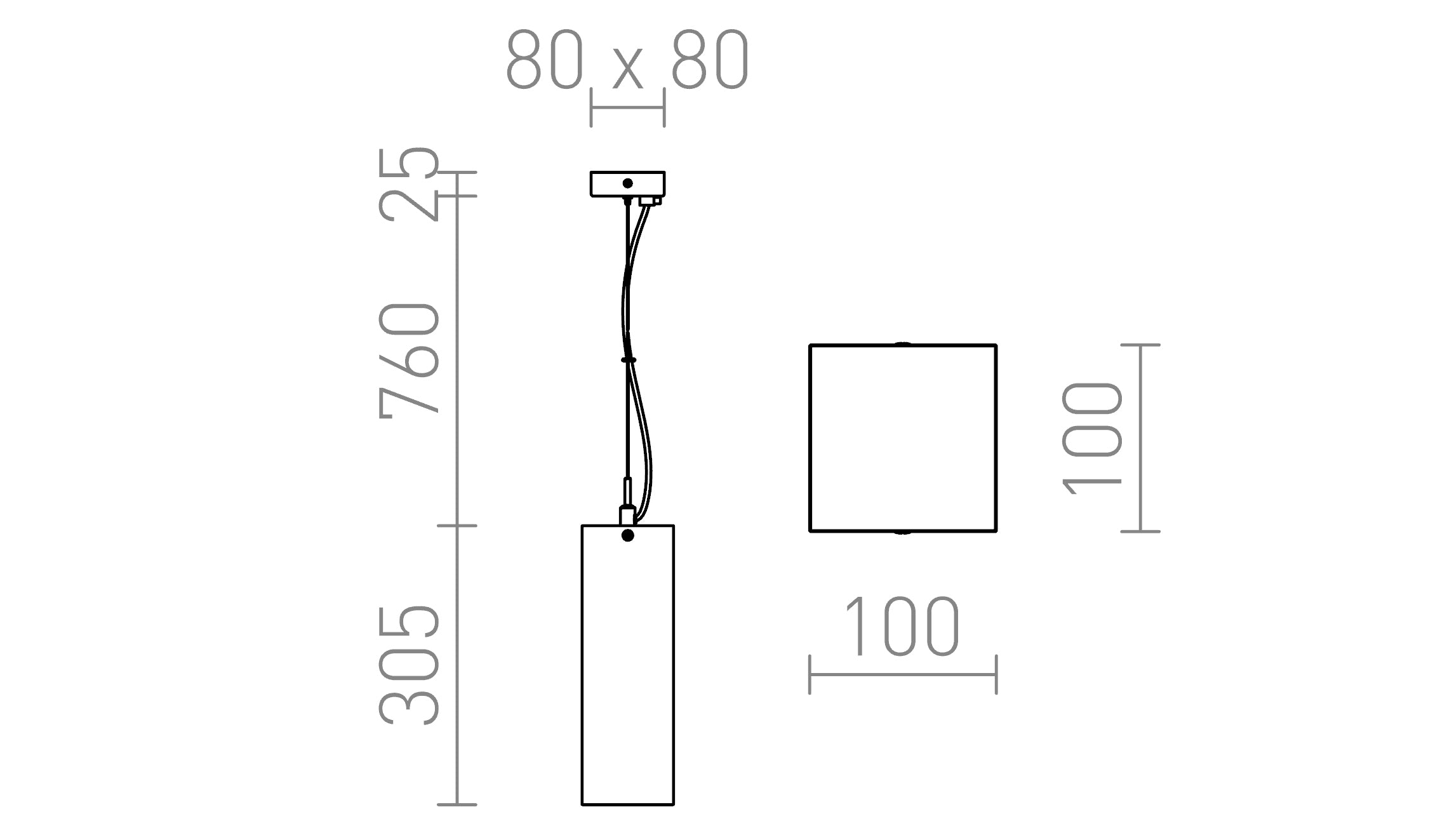LUCIA 30x10 a sospensione lampada - Product sketch