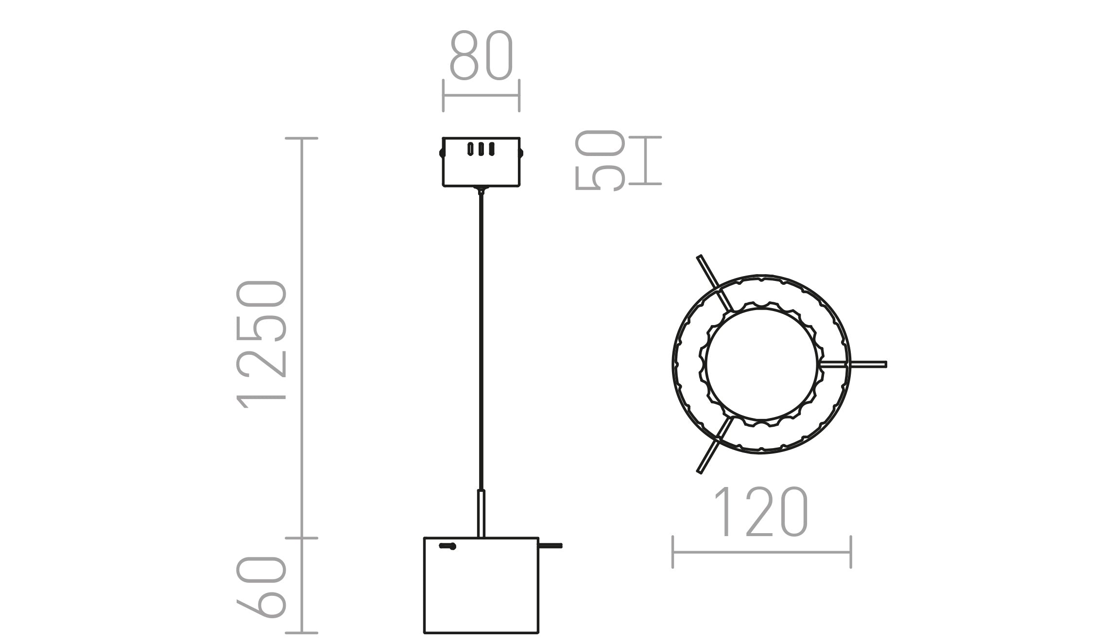 ESTRA I suspenso lâmpada - Product sketch