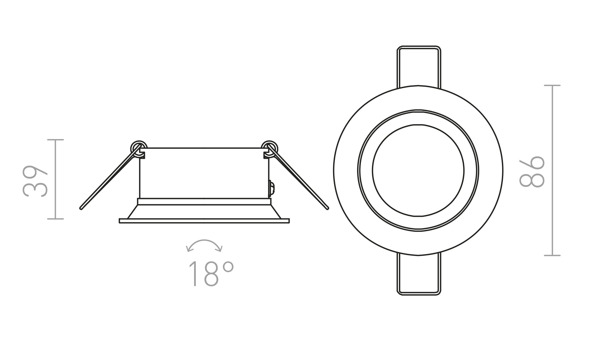 SOBER embutida lâmpada - Product sketch