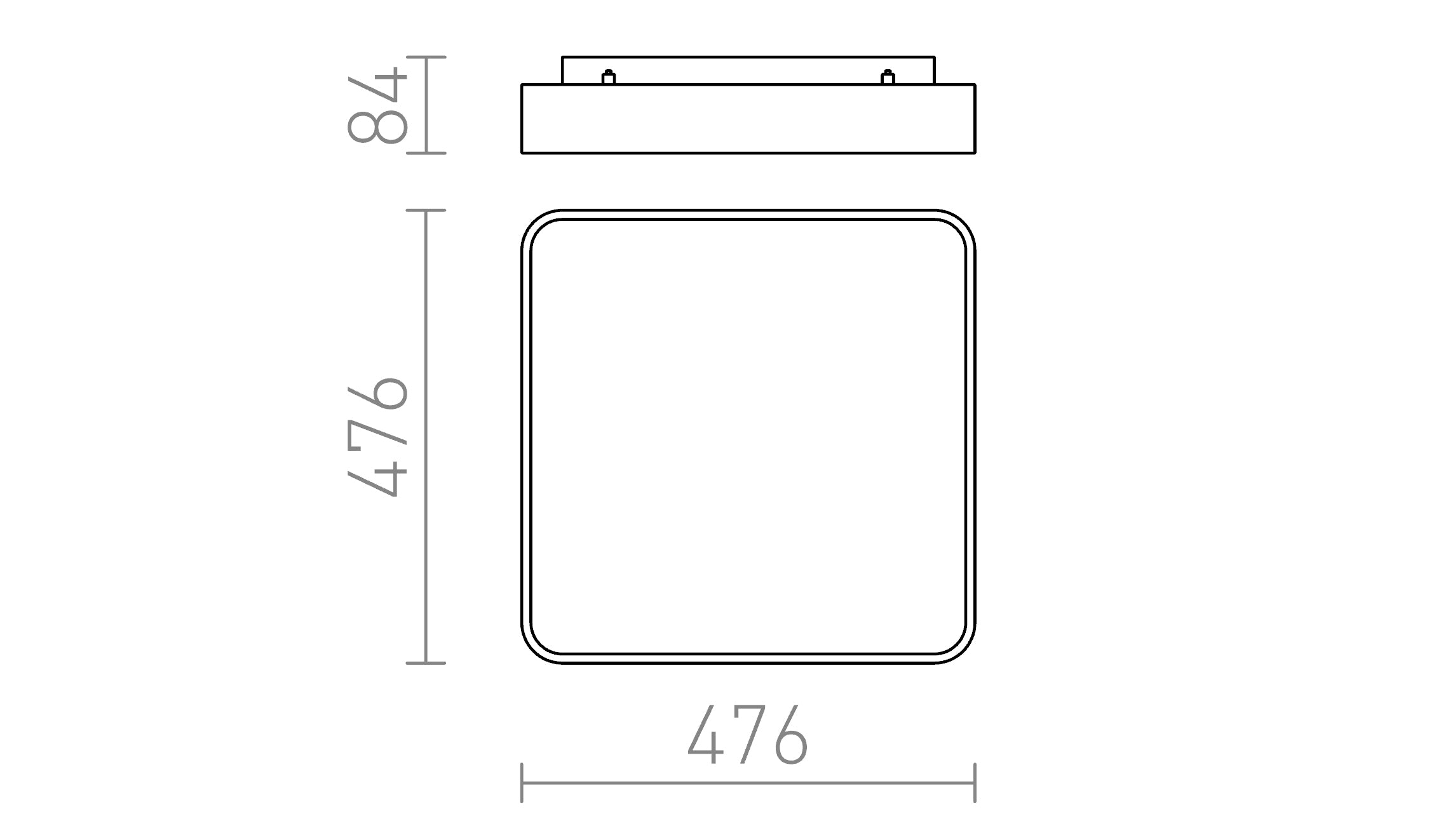 MENSA SQ 48 ceiling lamp - Product sketch