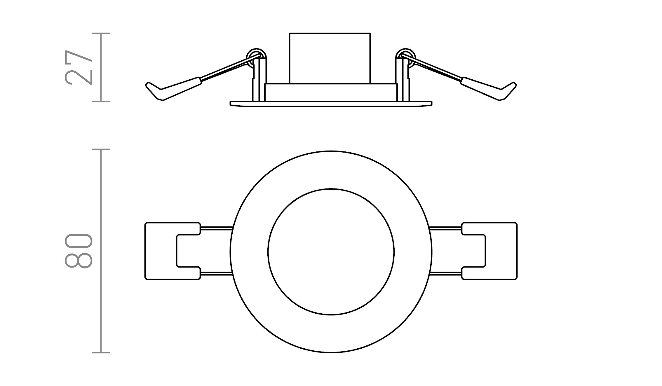 SLENDER R 8 embutida lâmpada - Product sketch