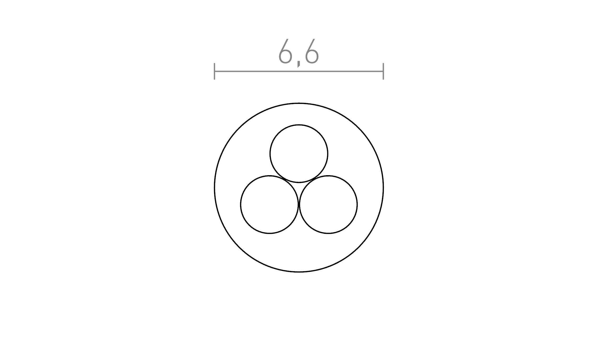 FIT 3x0,75 1bm textilný kábel - Product sketch