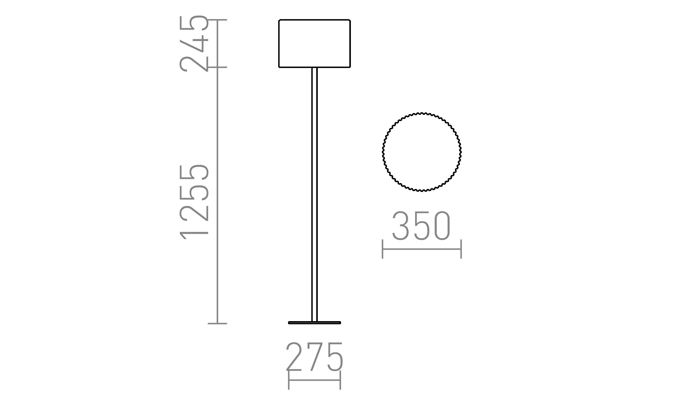 BOSANNA 150 stojanová lampa - Product sketch
