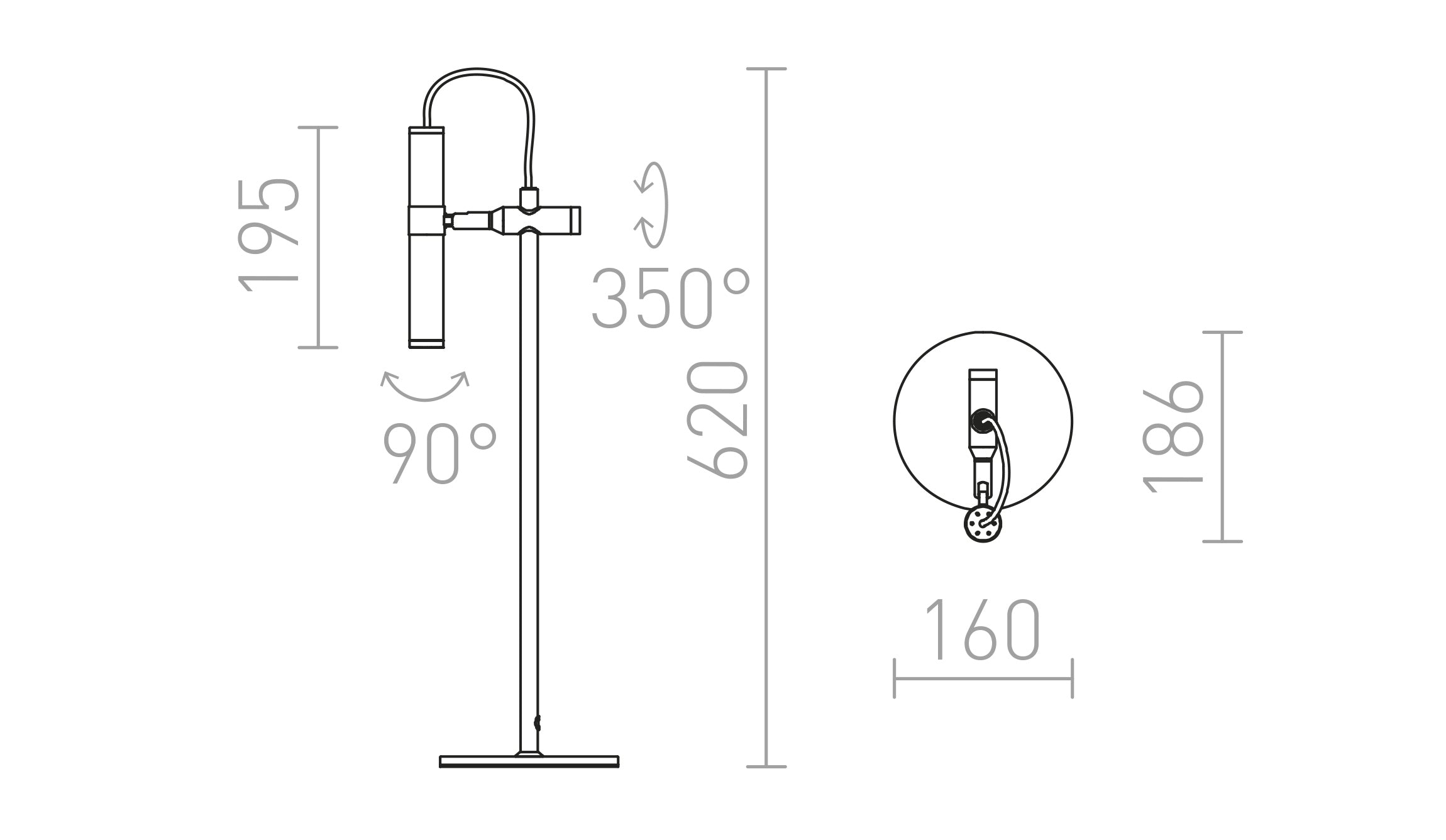 VIPER TL de mesa - Product sketch