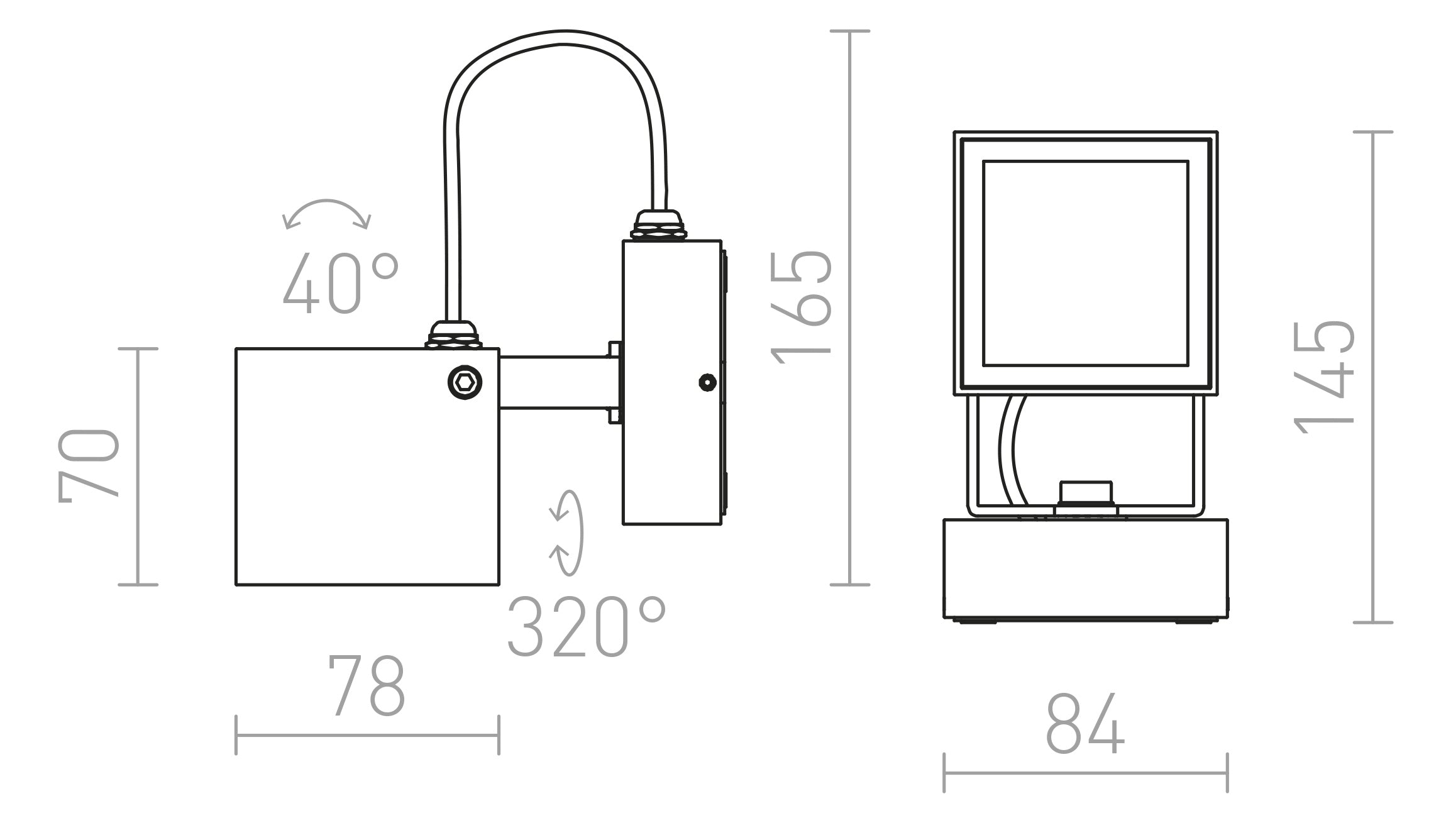 BORA wall lamp - Product sketch