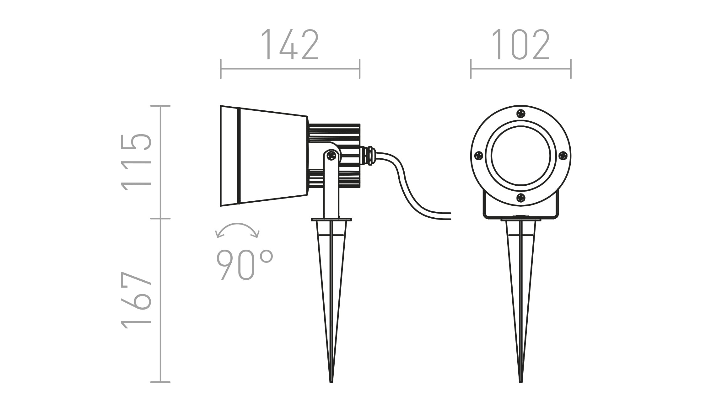 CORDOBA com espigão lâmpada - Product sketch