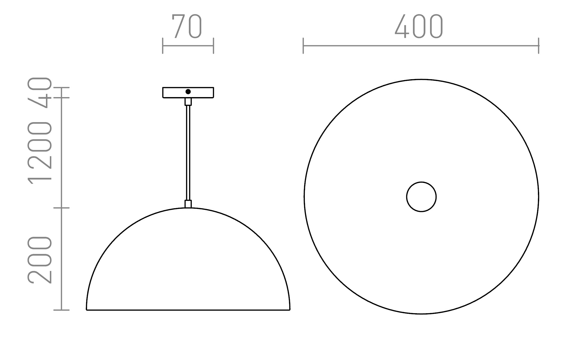 SINTRA 40 viseća lampa - Product sketch