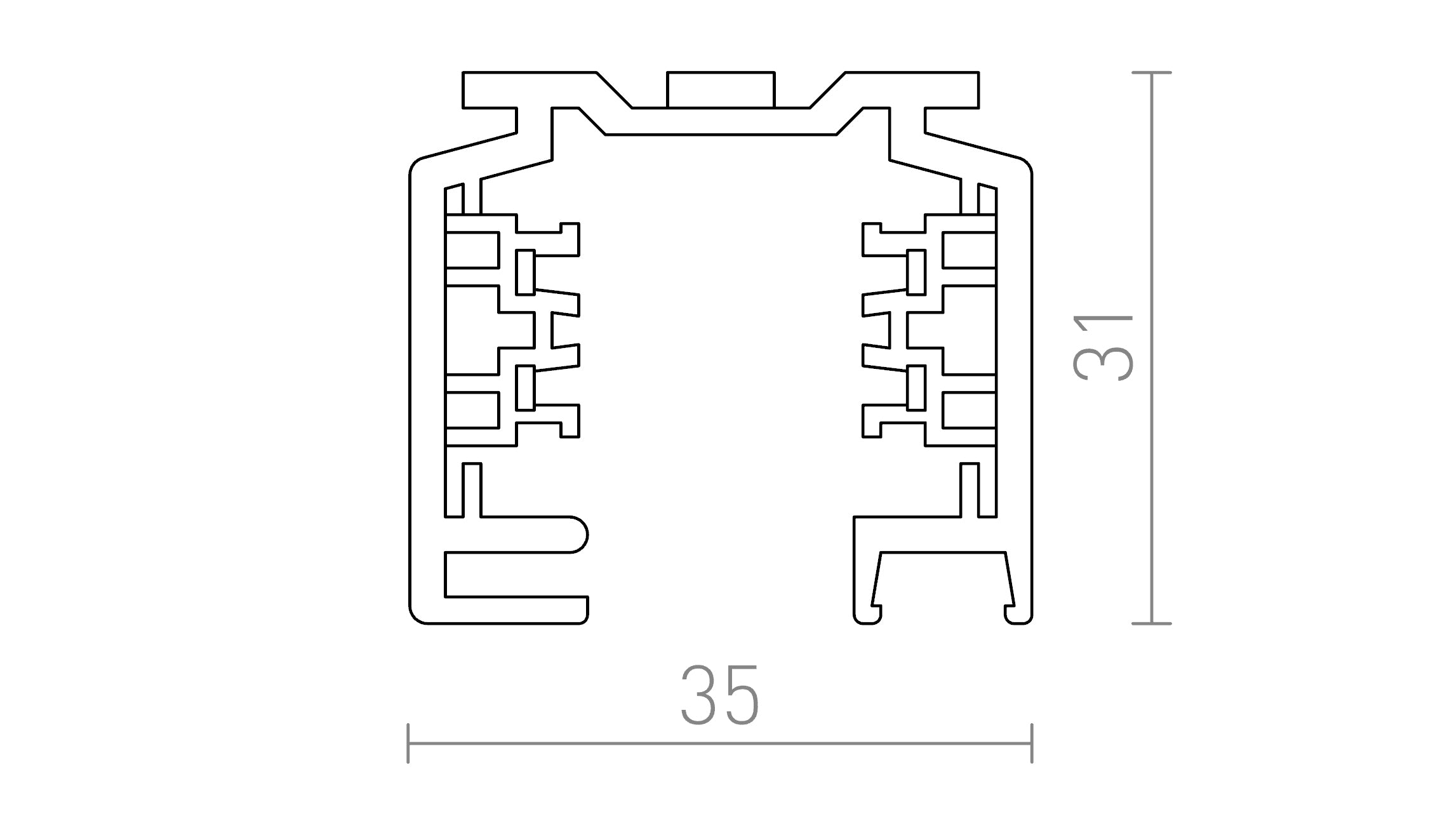 EUTRAC 3m 3F tirni sistem lampa - Product sketch