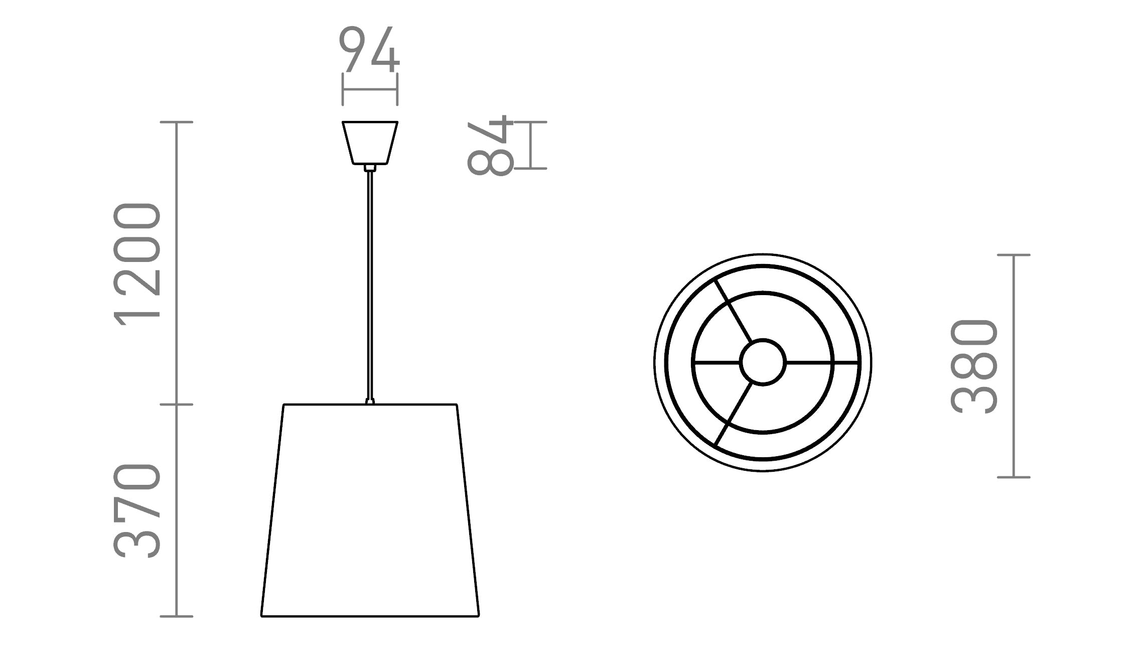 POLLOCK viseča lampa - Product sketch