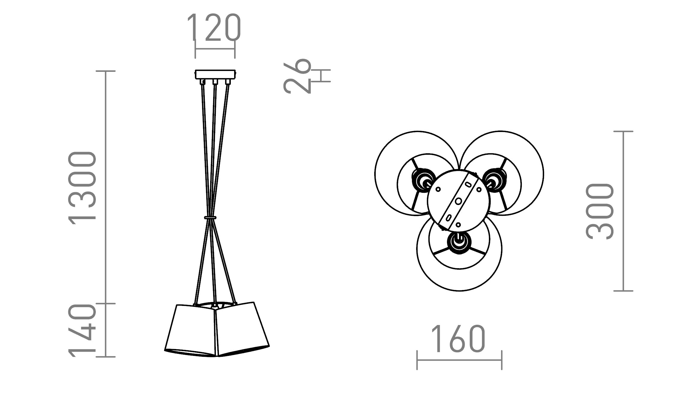 NANCY III pendant lamp - Product sketch