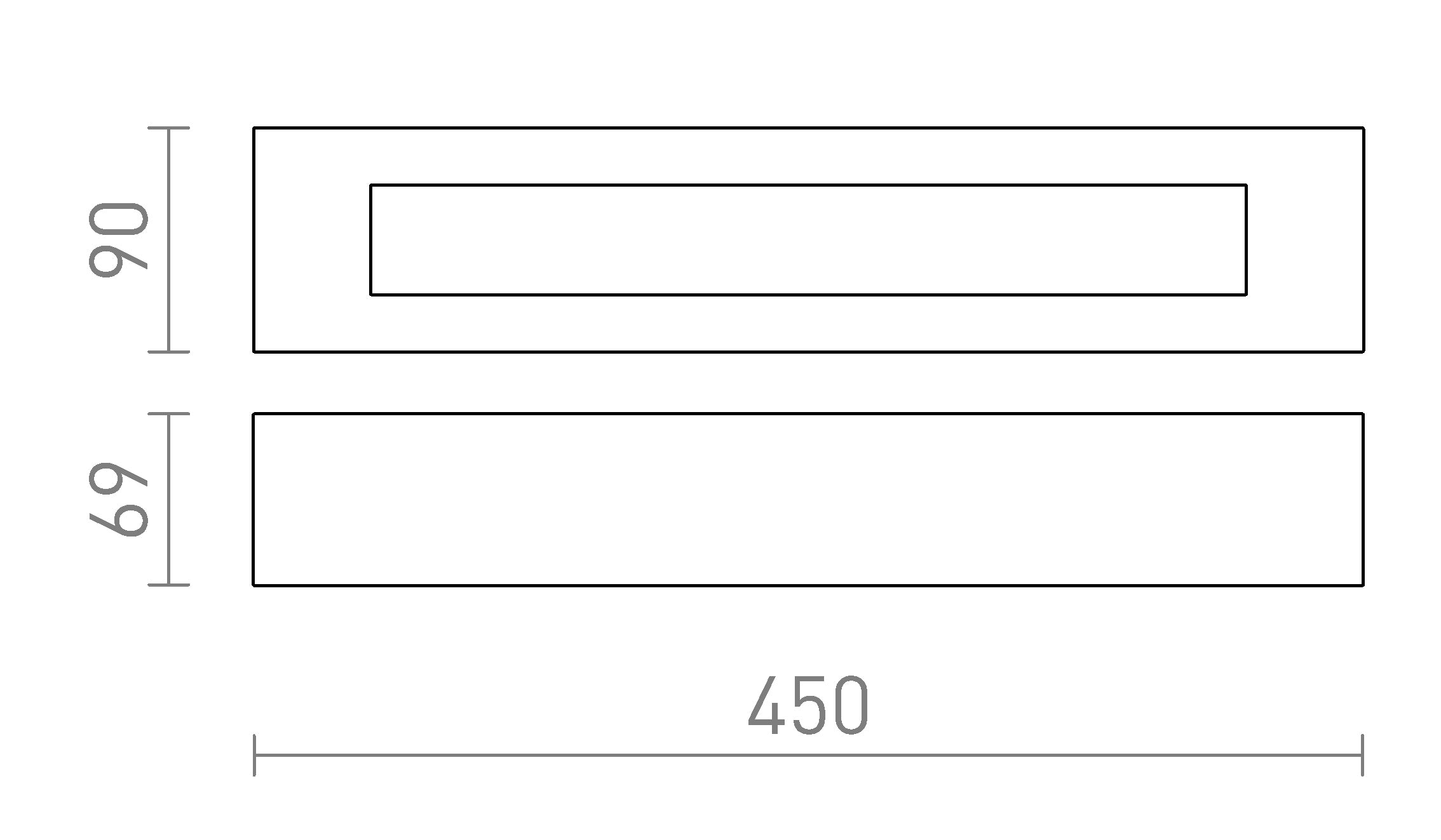 ROLO 45 na parede lâmpada - Product sketch