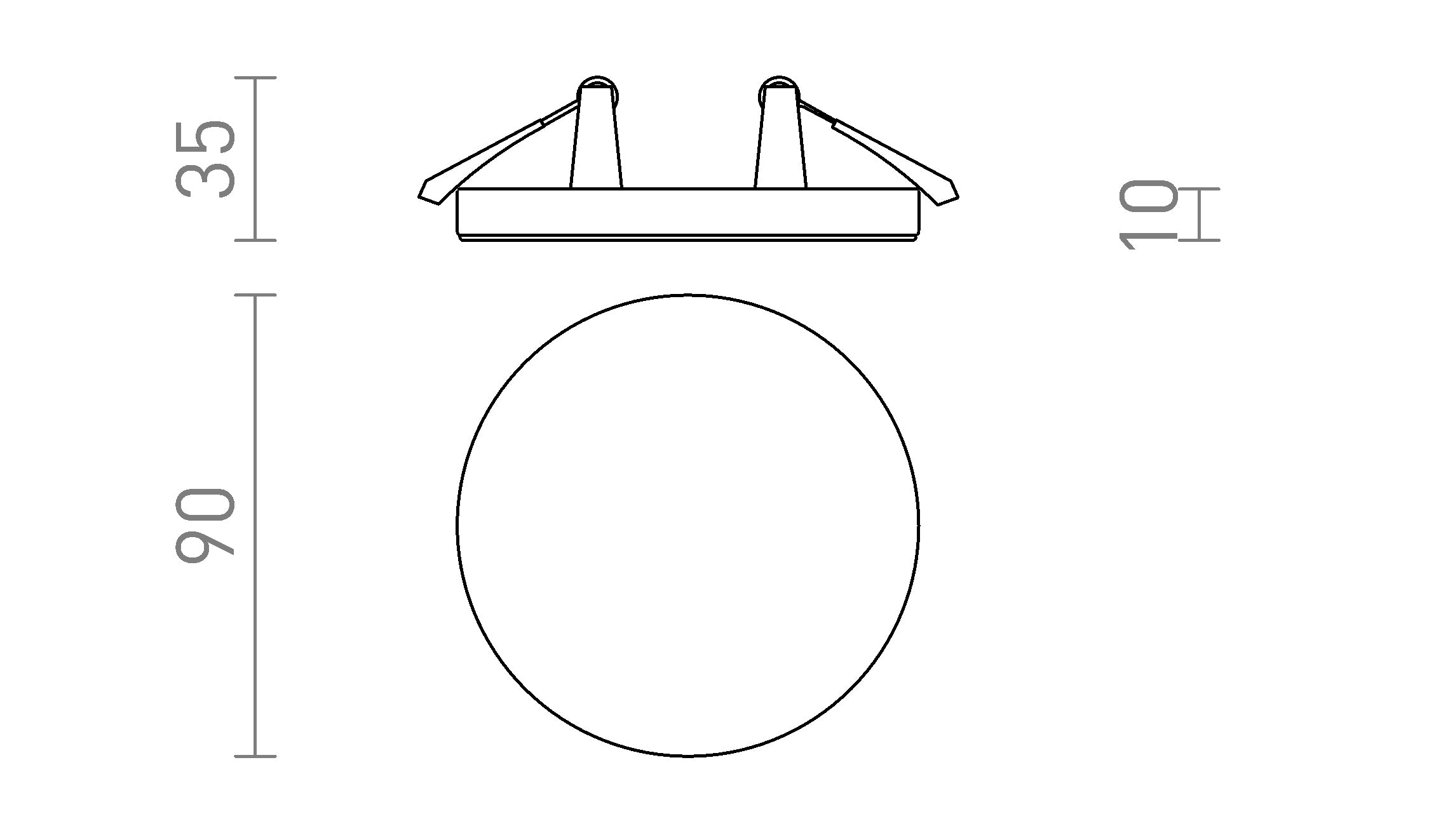 BJORK R 9 recessed lamp - Product sketch