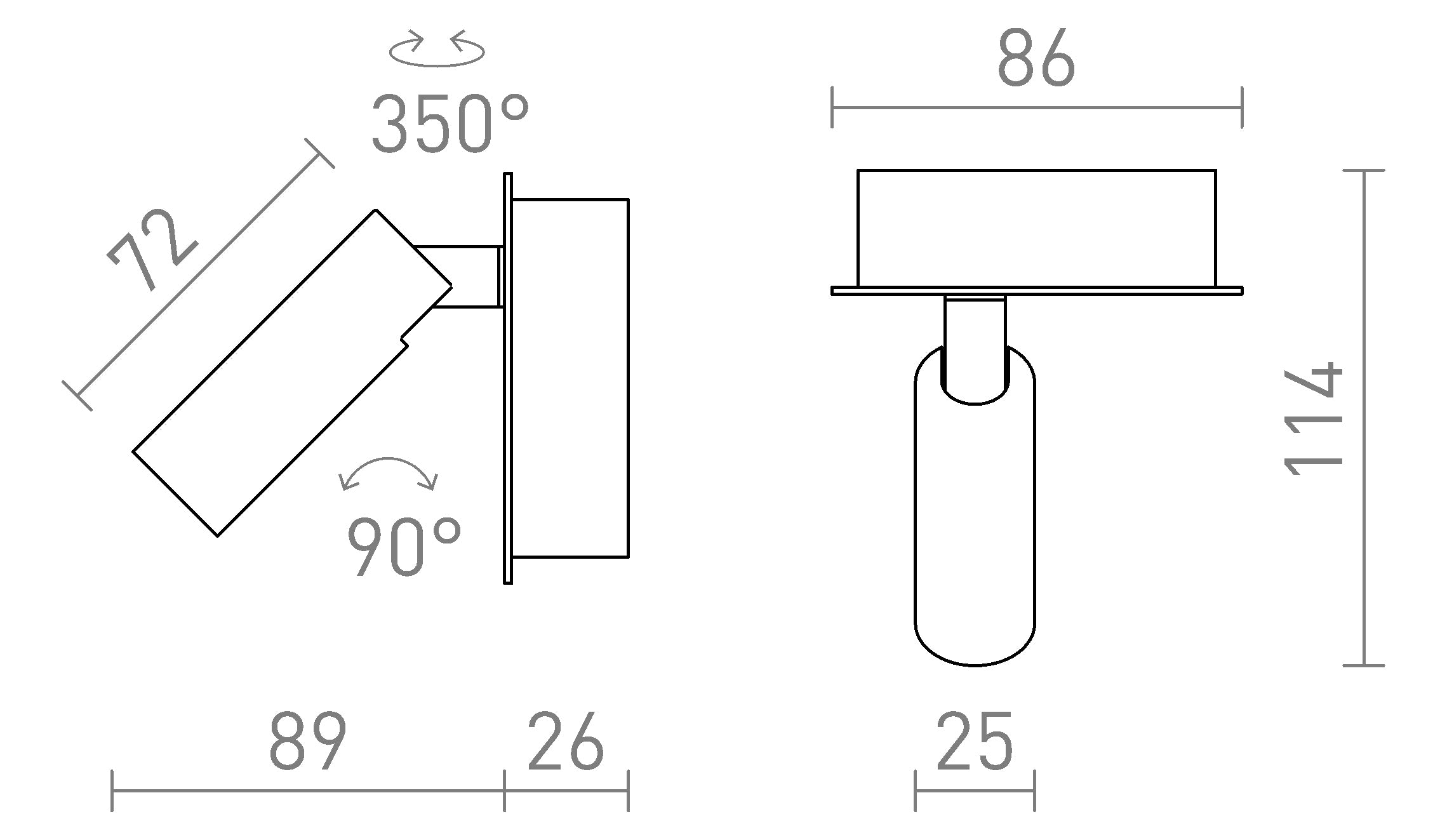 MIG na parede lâmpada - Product sketch