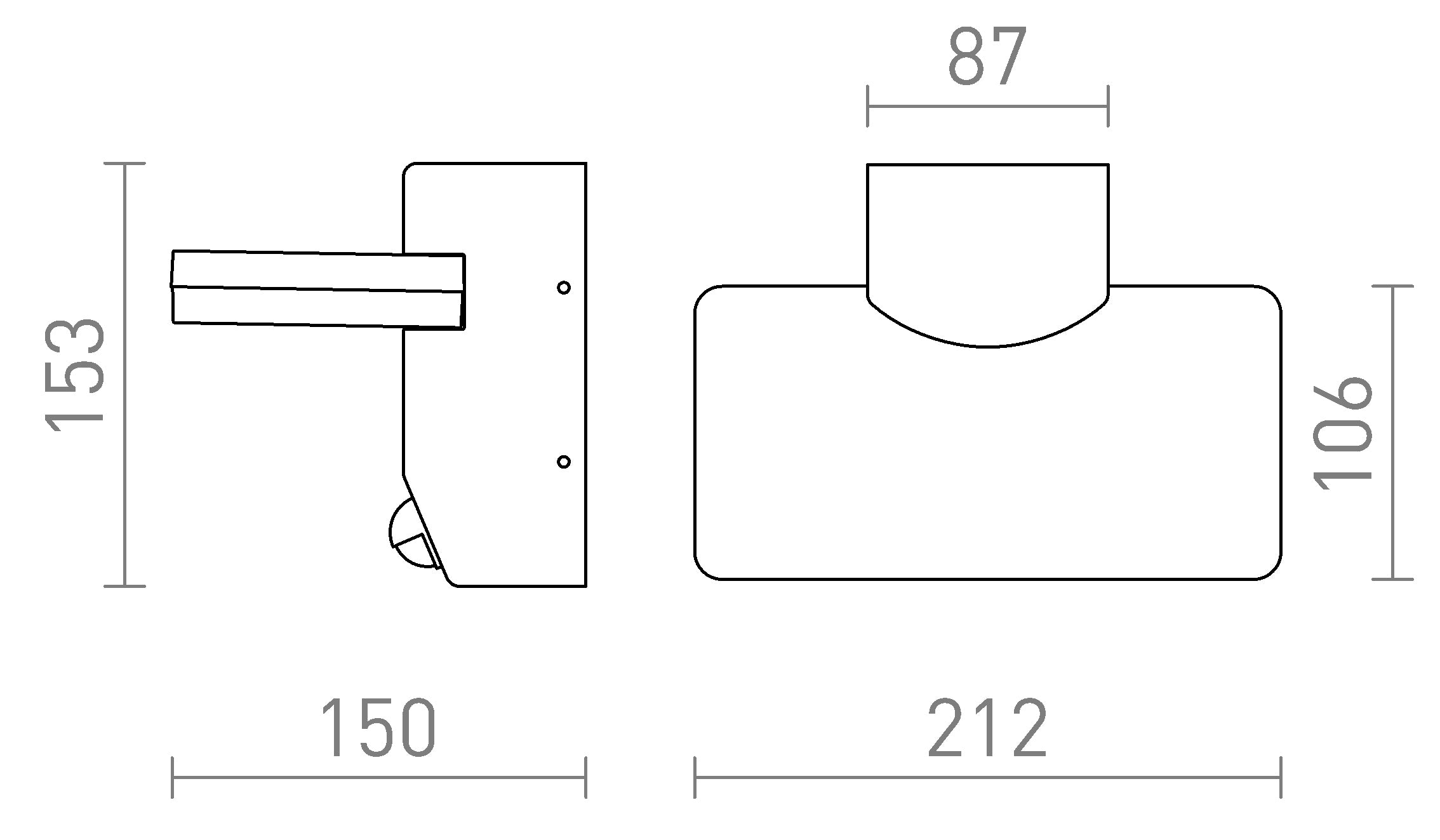 RINA PIR nástenná lampa - Product sketch