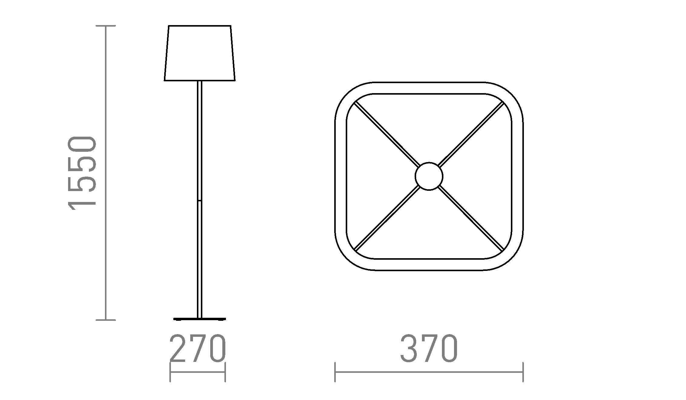PERTH de podea lampă - Product sketch