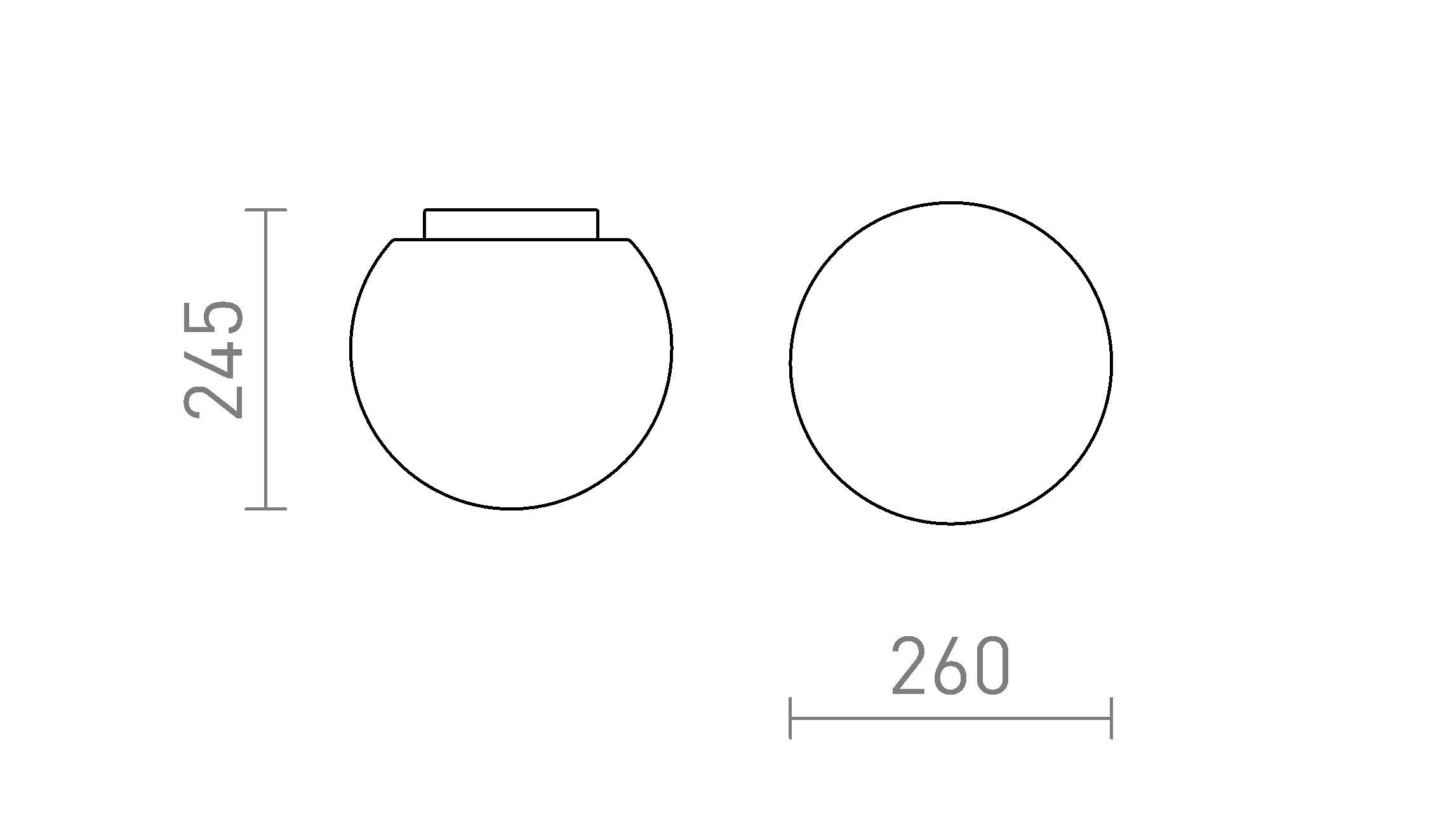 BOLLY 26 ceiling lamp - Product sketch