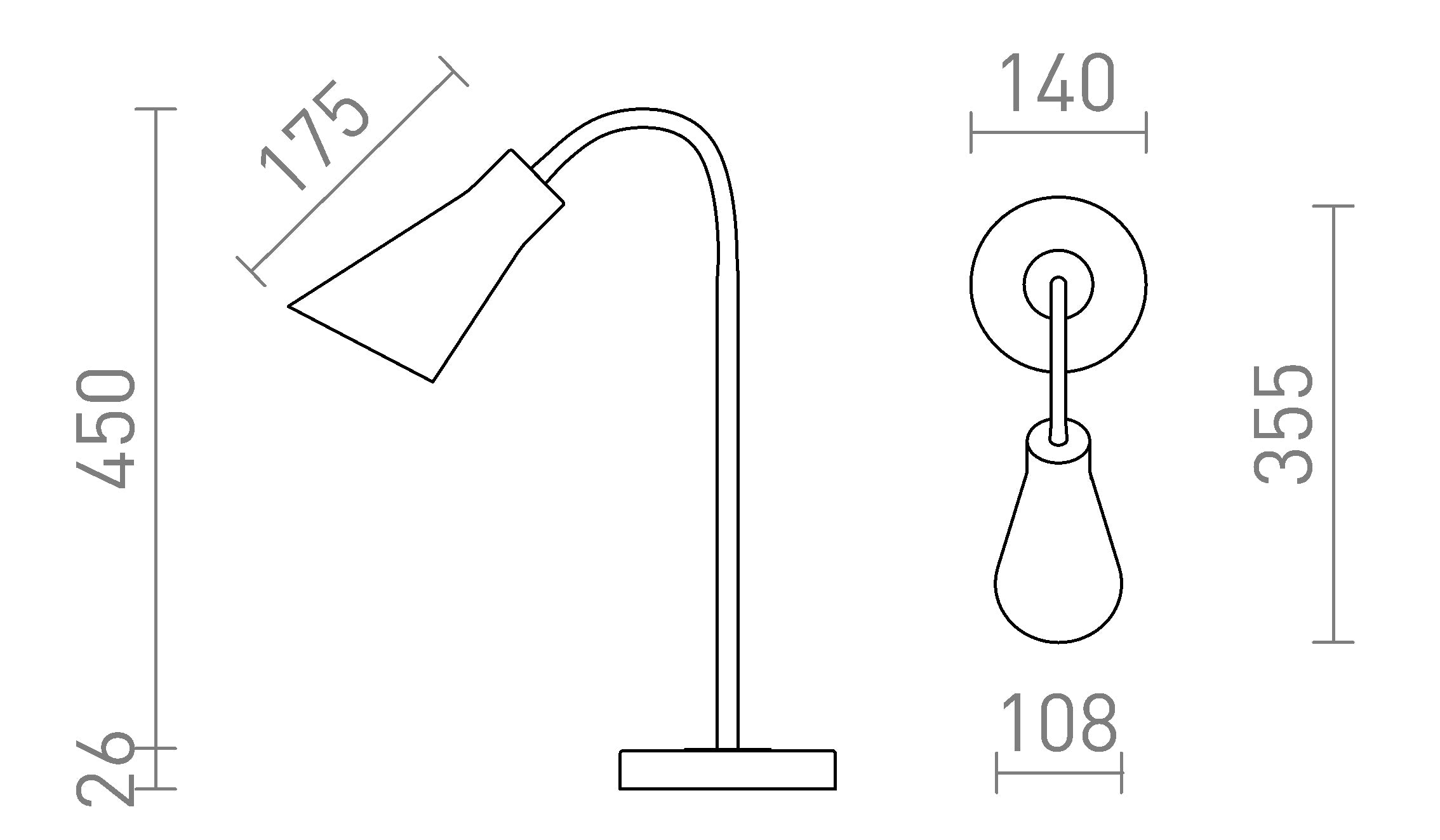 ANIKA da tavolo lampada - Product sketch