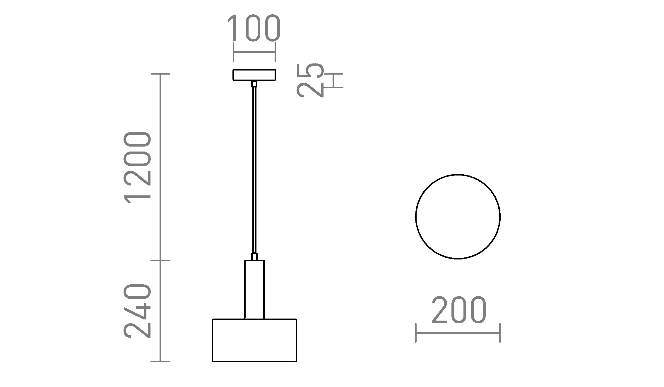 GIULIA 20 viseća lampa - Product sketch