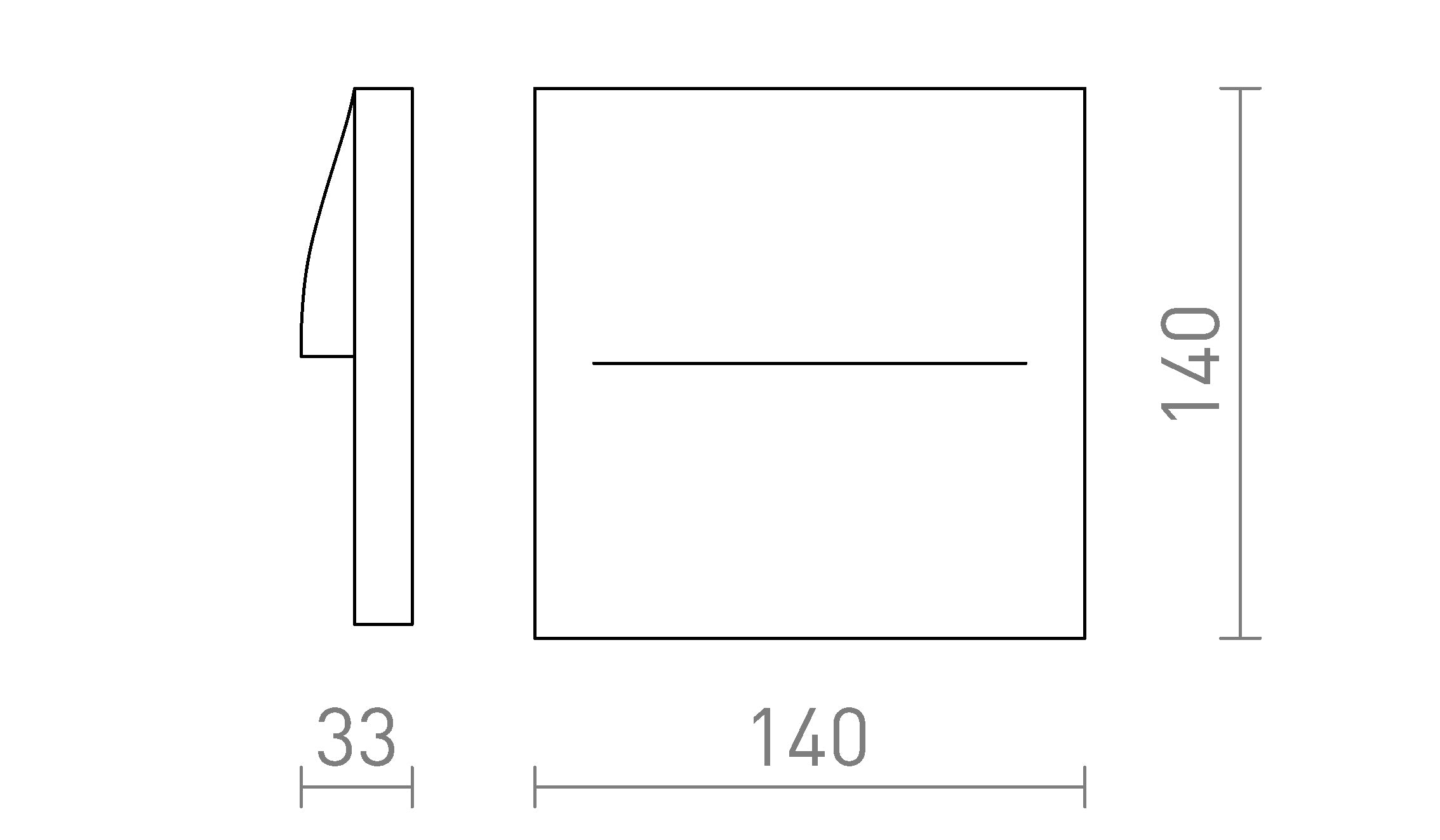 BOBO SQ na parede lâmpada - Product sketch