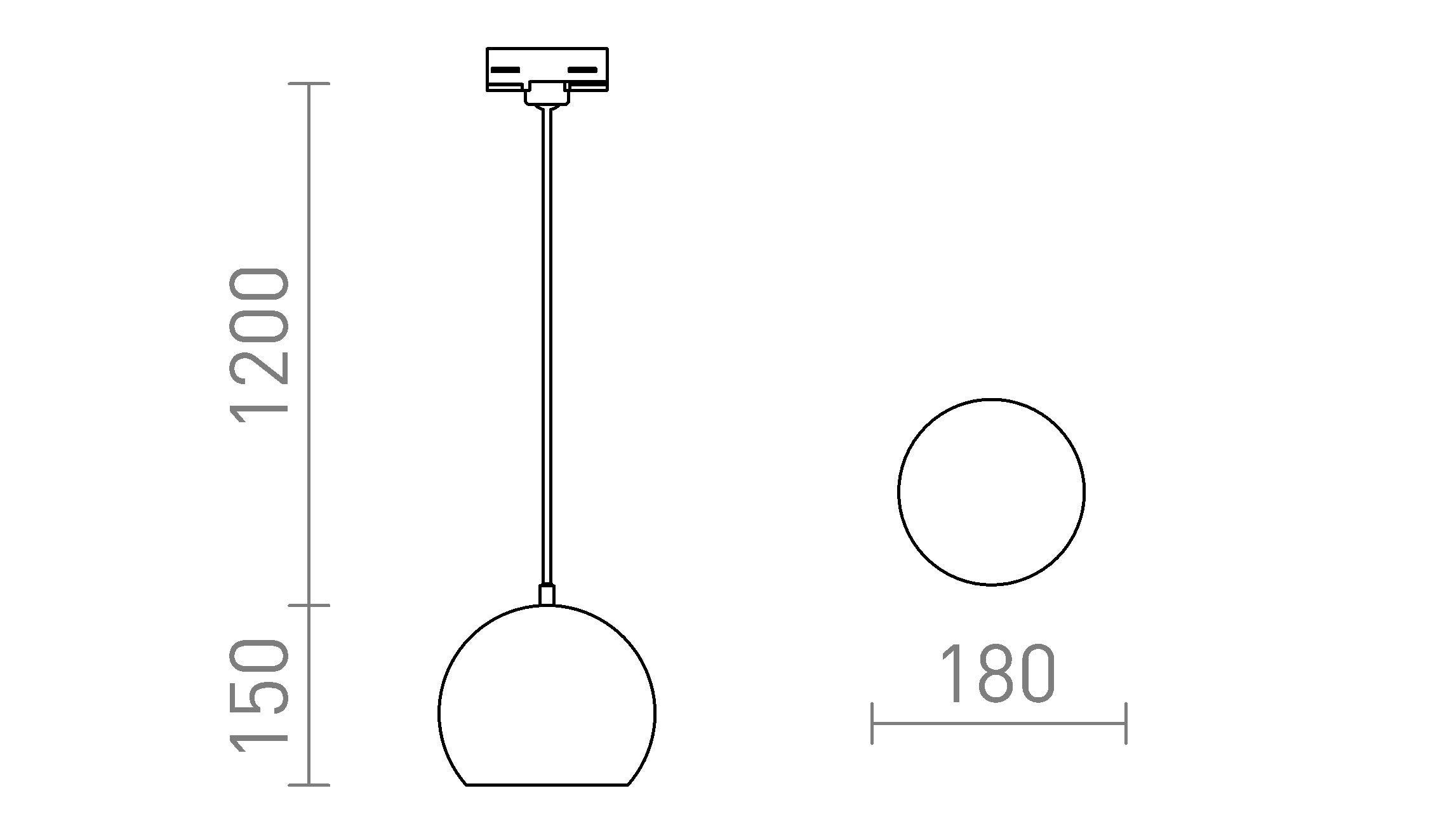 AGNETA para calha trifásica suspenso lâmpada - Product sketch