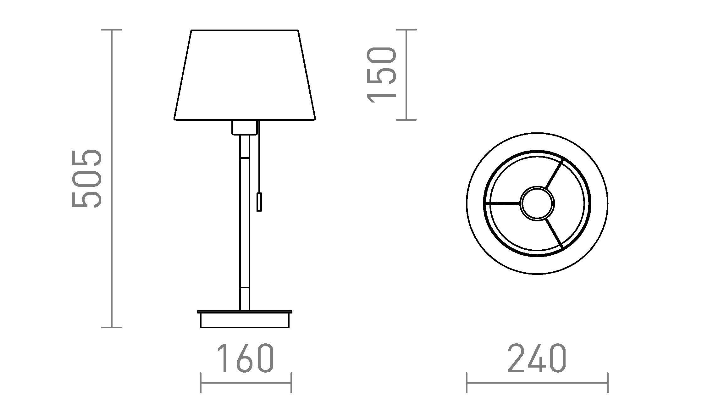 KEITH/ALVIS 24 de mesa com USB - Product sketch