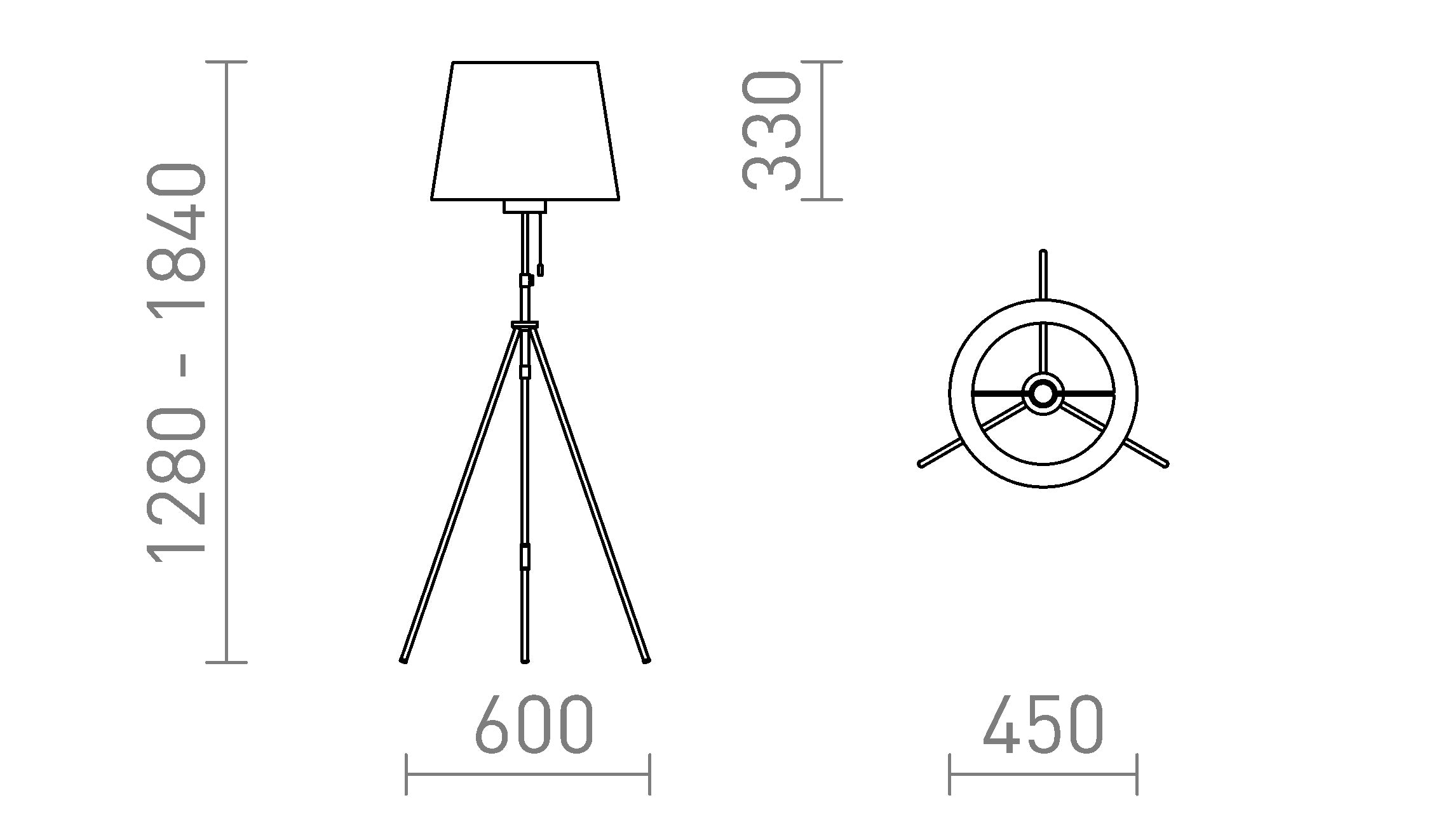 LUTON/ILUSION φωτιστικό δαπέδου λαμπτήρας - Product sketch
