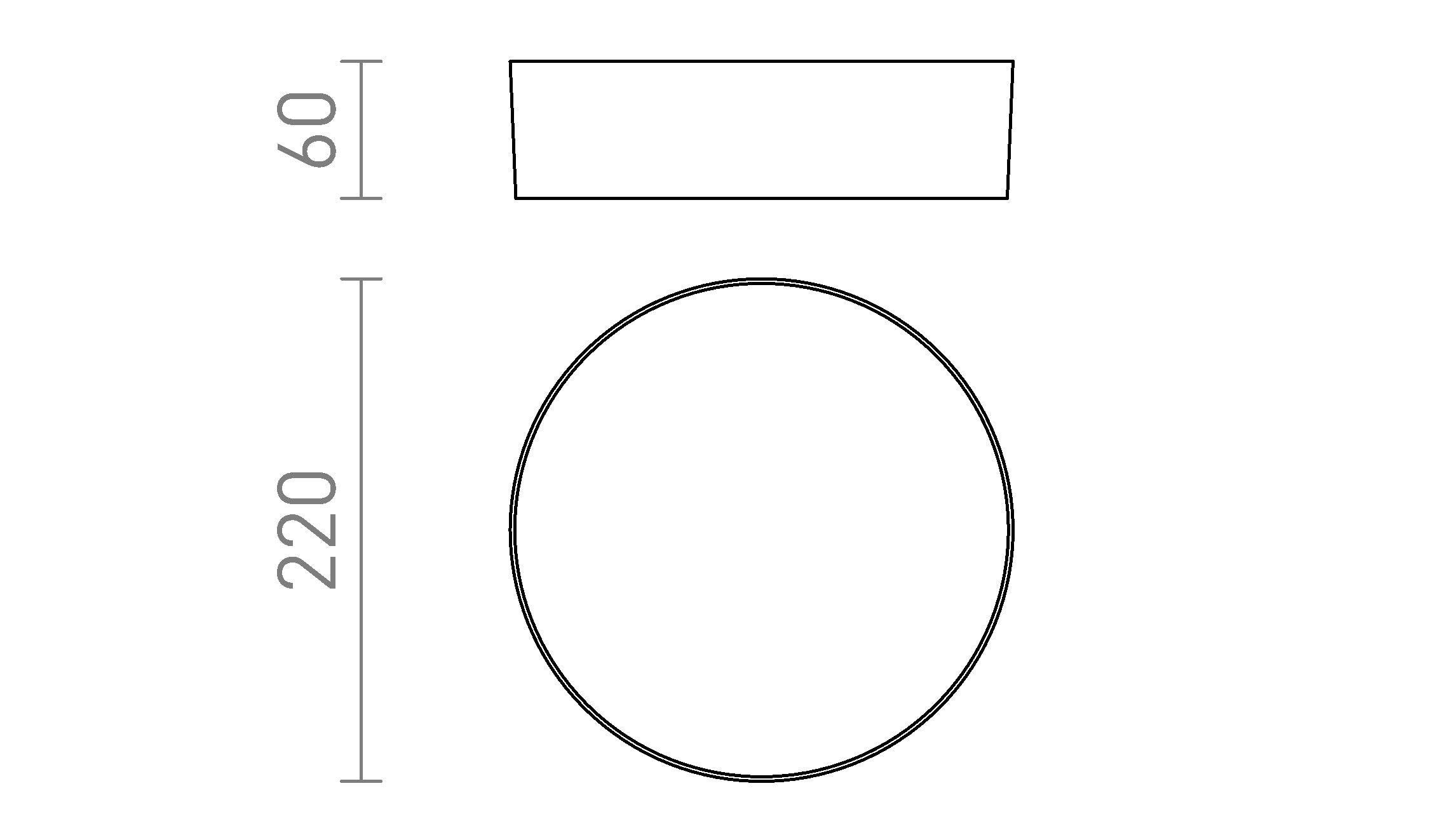 LARISA OUT 22 surface mounted lamp - Product sketch