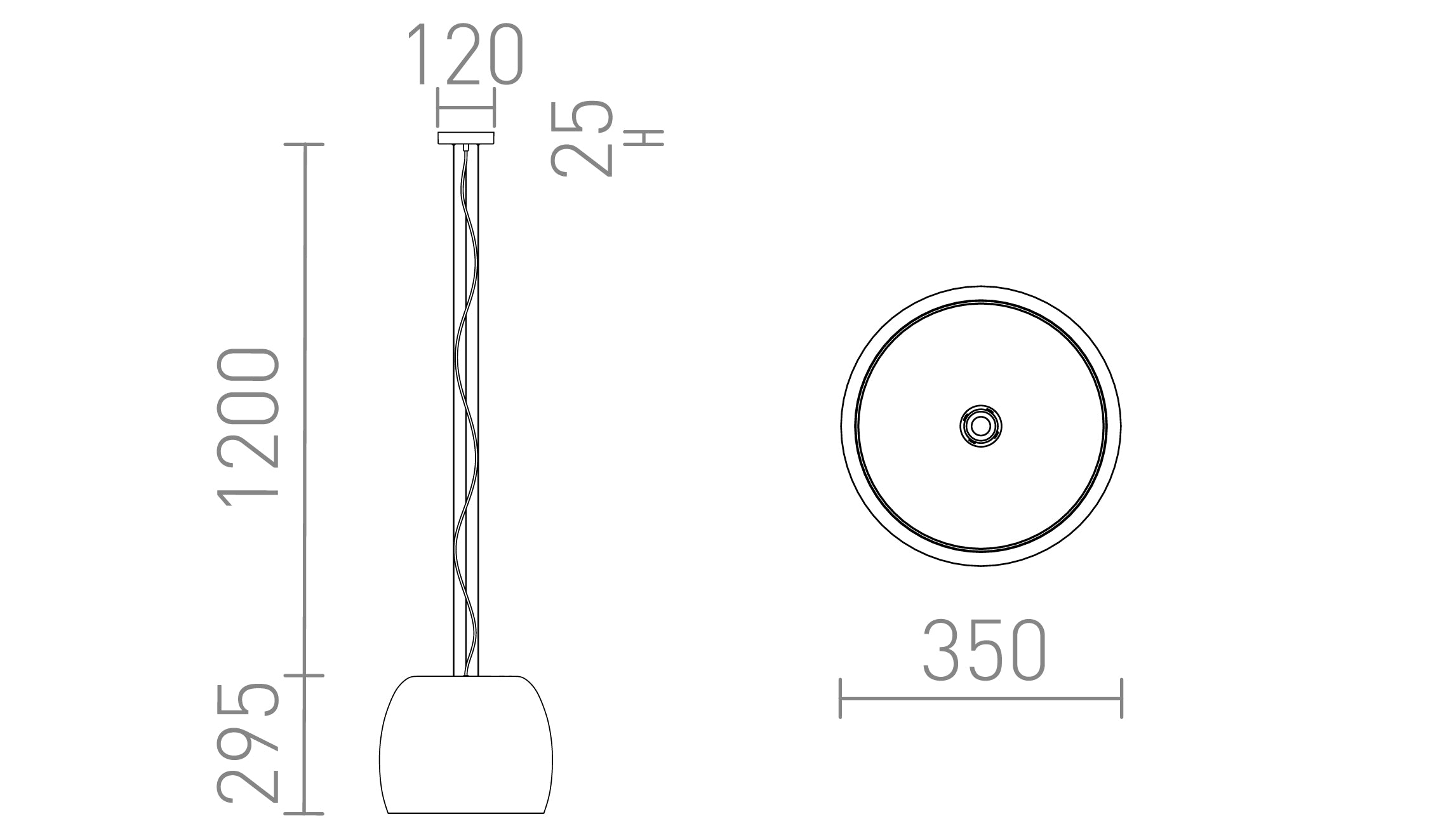 ORLANDO 35 závesná lampa - Product sketch