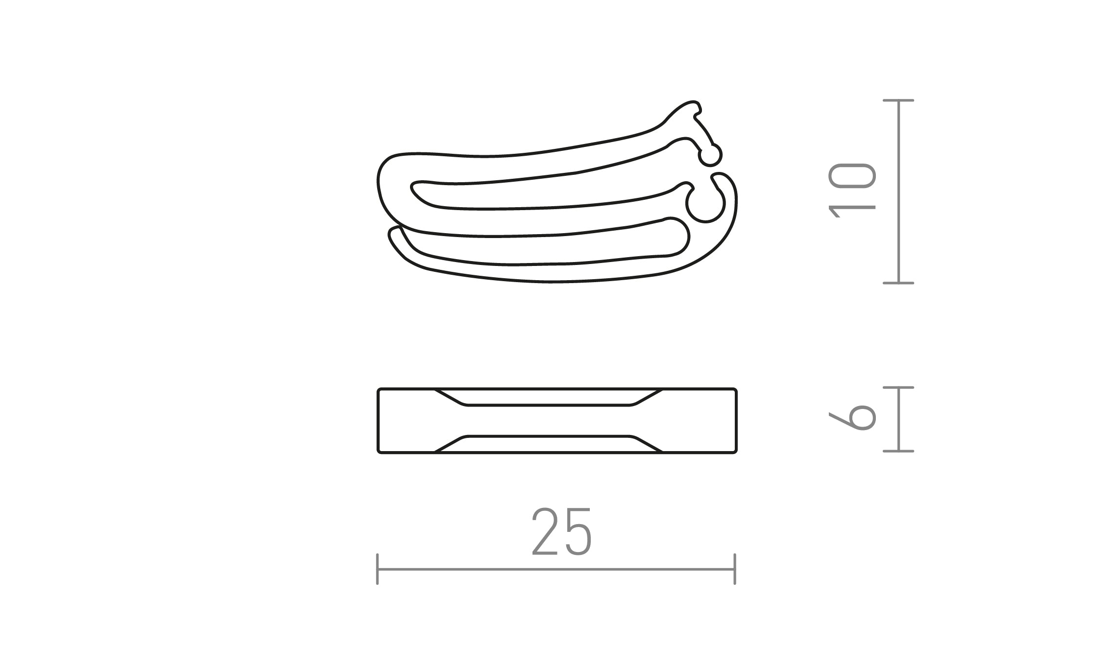 WAVE end clip - Product sketch