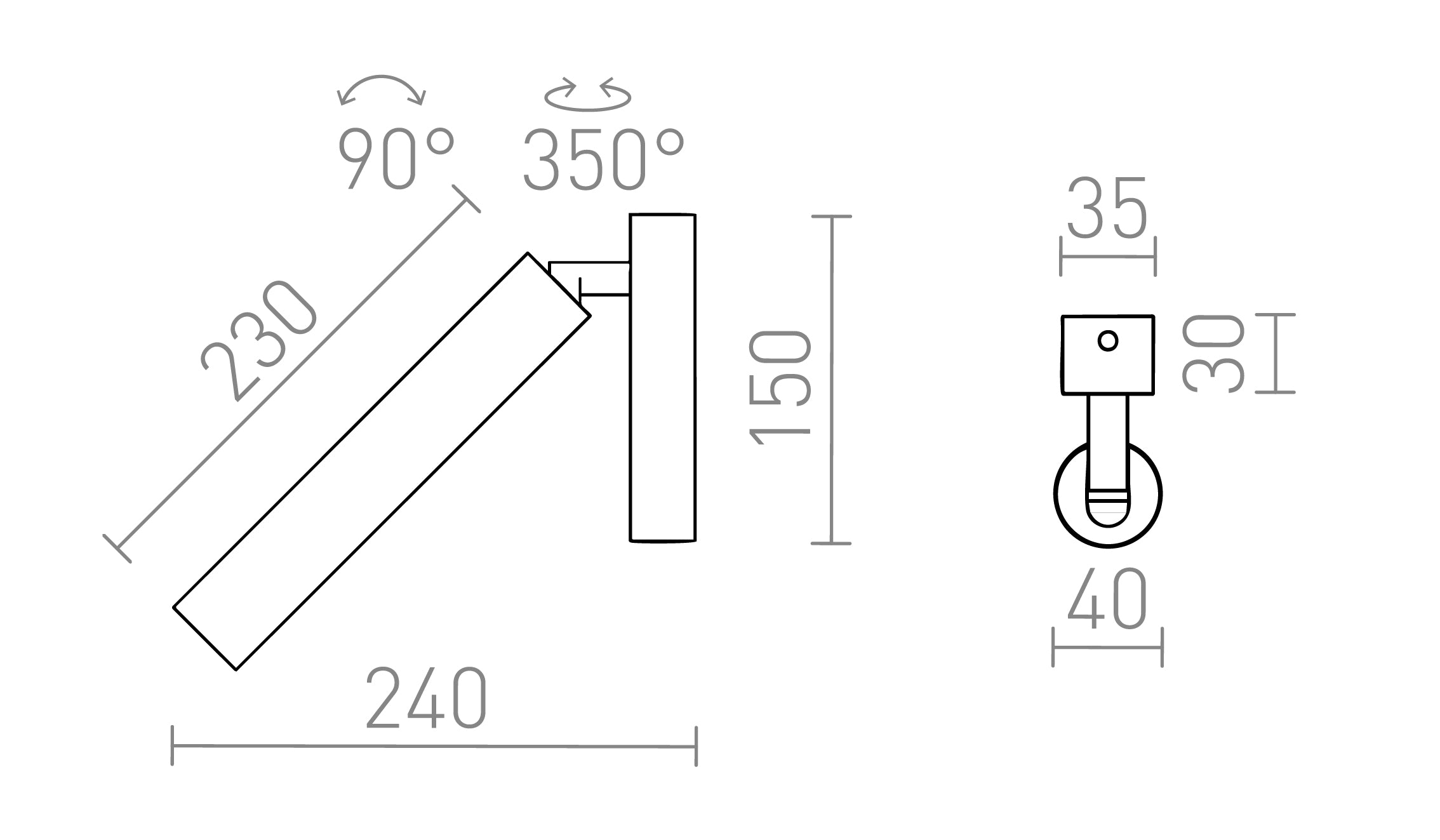 DARRIN I montado à superfície lâmpada - Product sketch