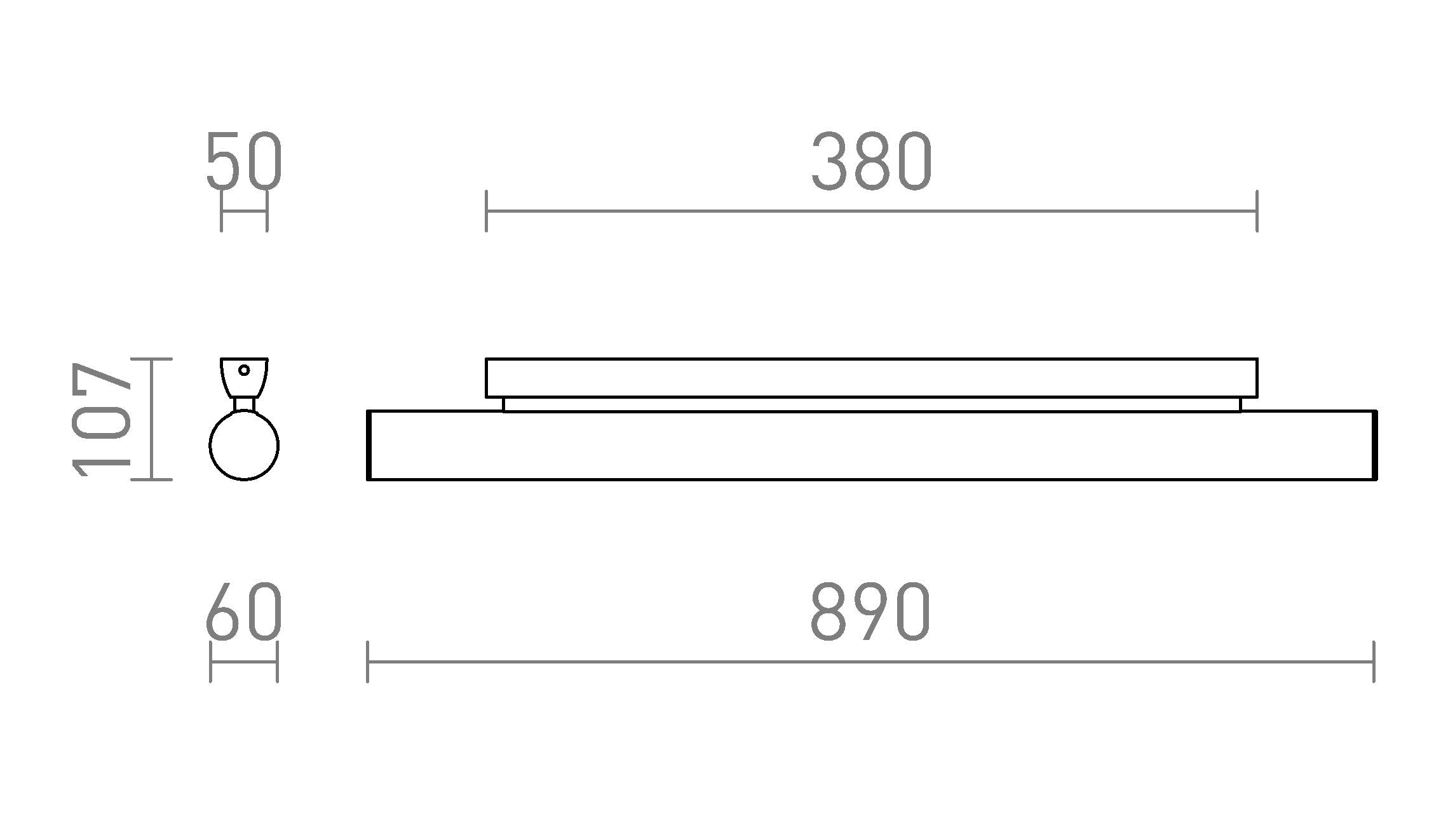 RIVIER LED 89 na parede lâmpada - Product sketch