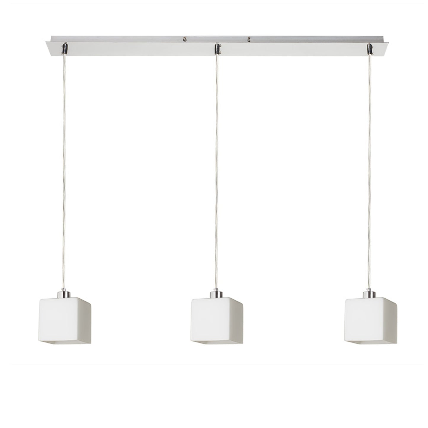 RENDL pendant lamp DADOS III 80 pendant  opal-colored glass/matt nickel 230V LED E27 3x11W R14021 1