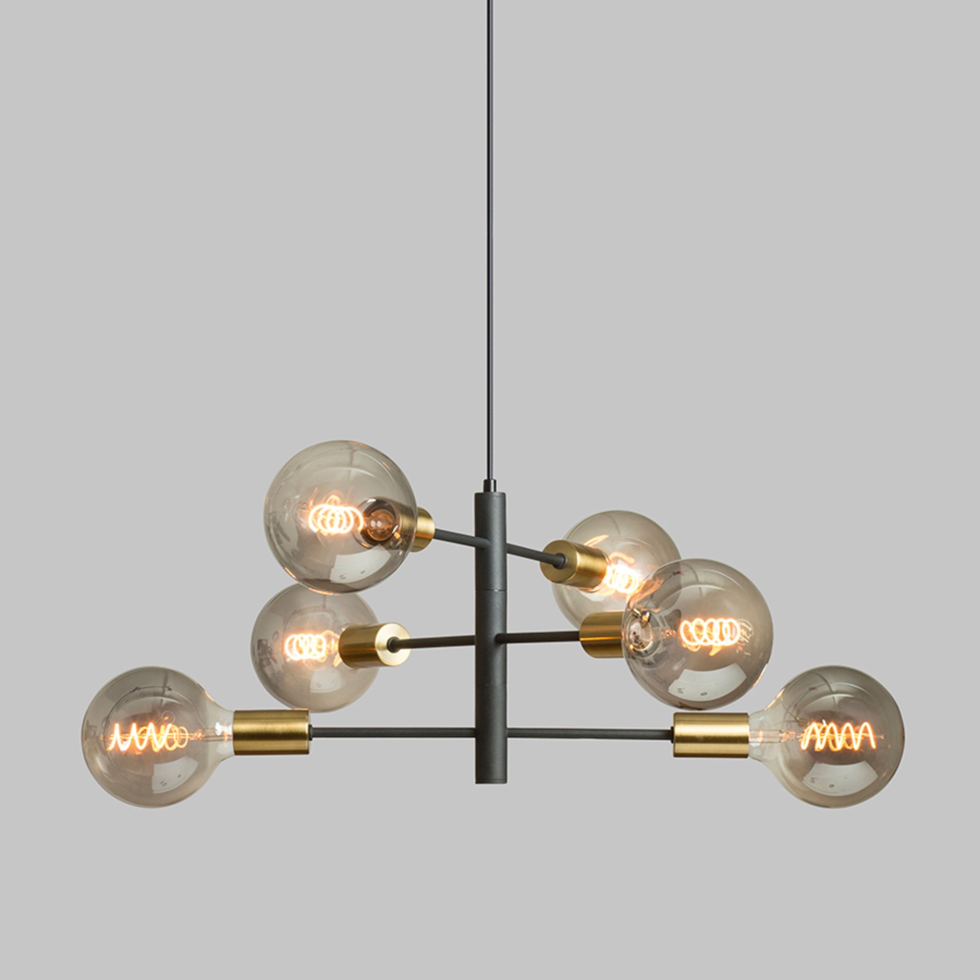 RENDL pendant lamp ARTEMIA 6 pendant black brushed brass 230V LED E27 6x15W R14399 12