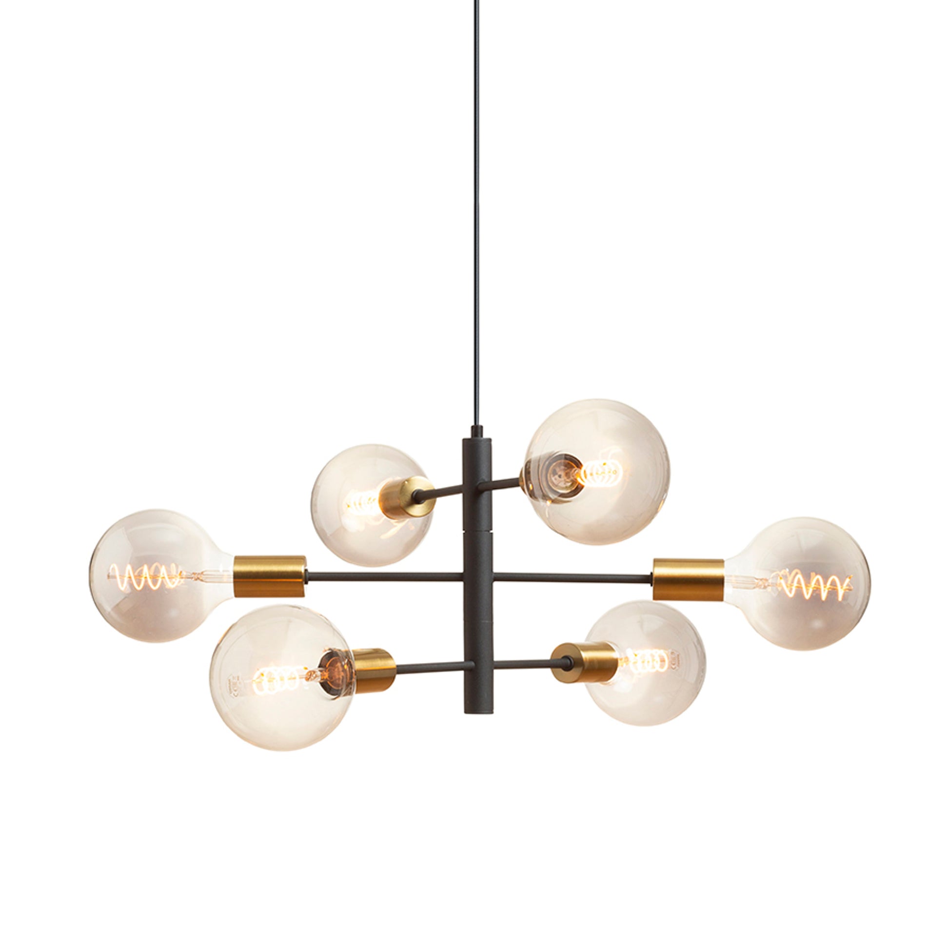 RENDL pendant lamp ARTEMIA 6 pendant black brushed brass 230V LED E27 6x15W R14399 4