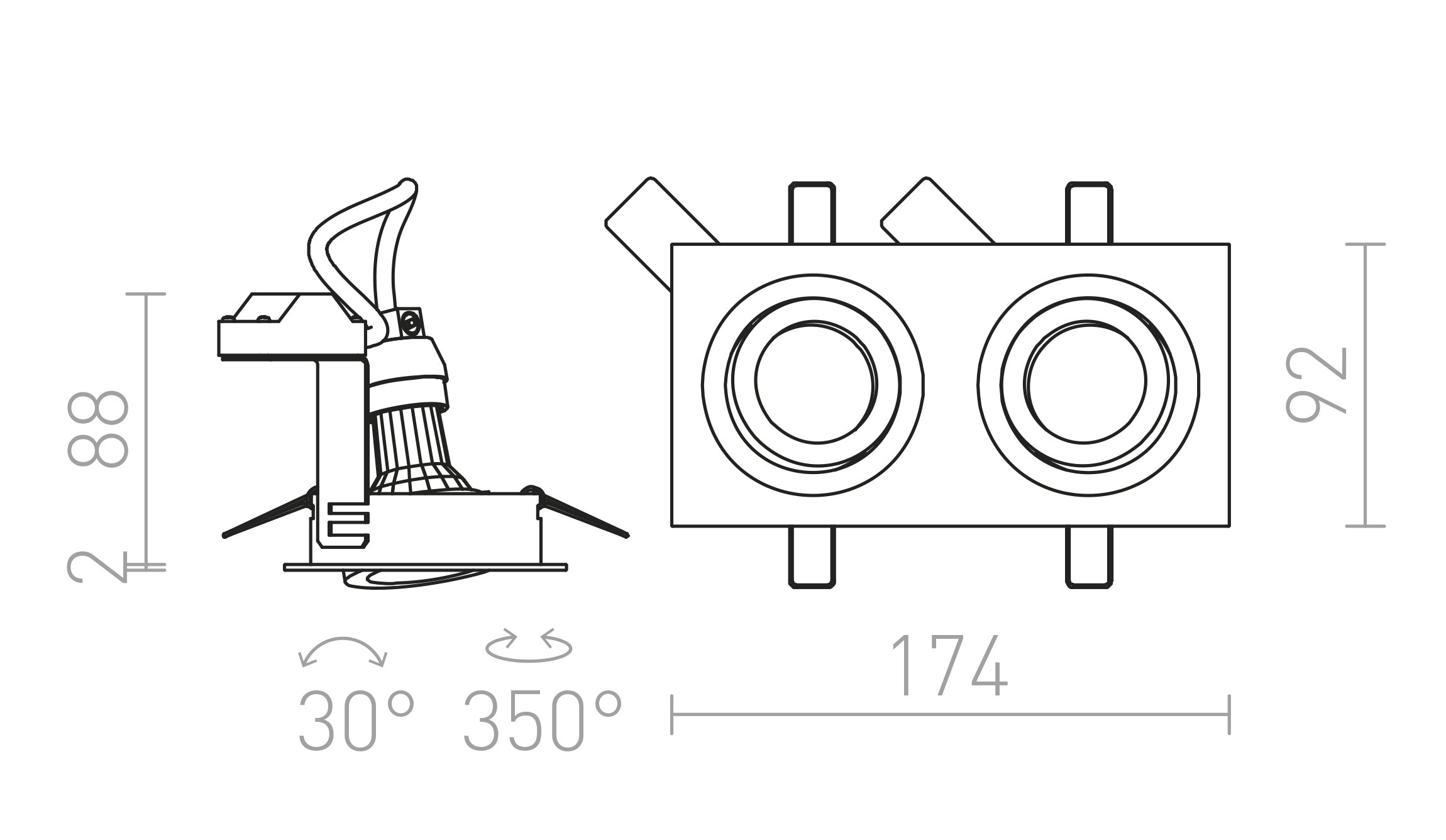 PASADENA GU10 SQ II - Schéma produktu