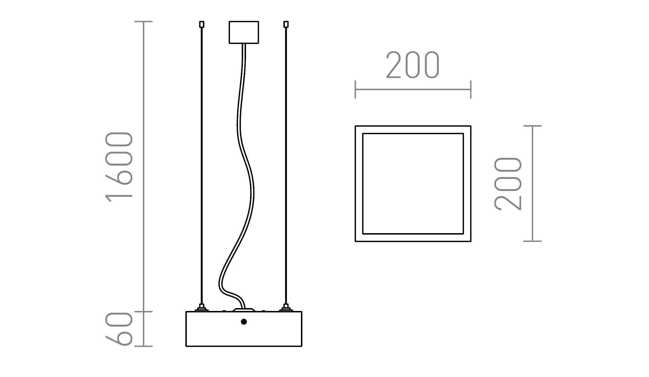 STRUCTURAL LED ZÁVĚSNÁ 20X20 - Schéma produktu