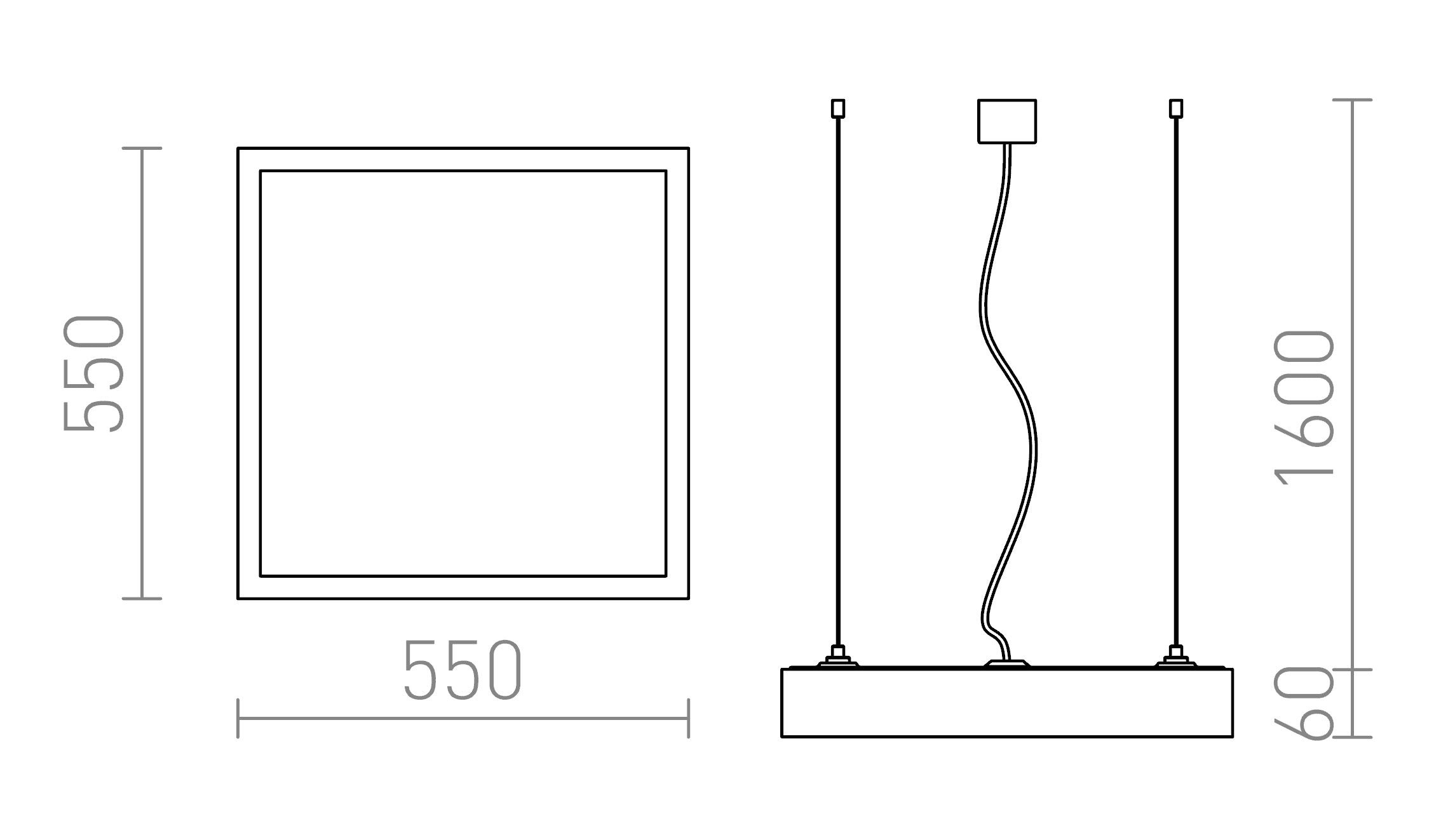 STRUCTURAL LED ZÁVĚSNÁ 55X55 - Schéma produktu