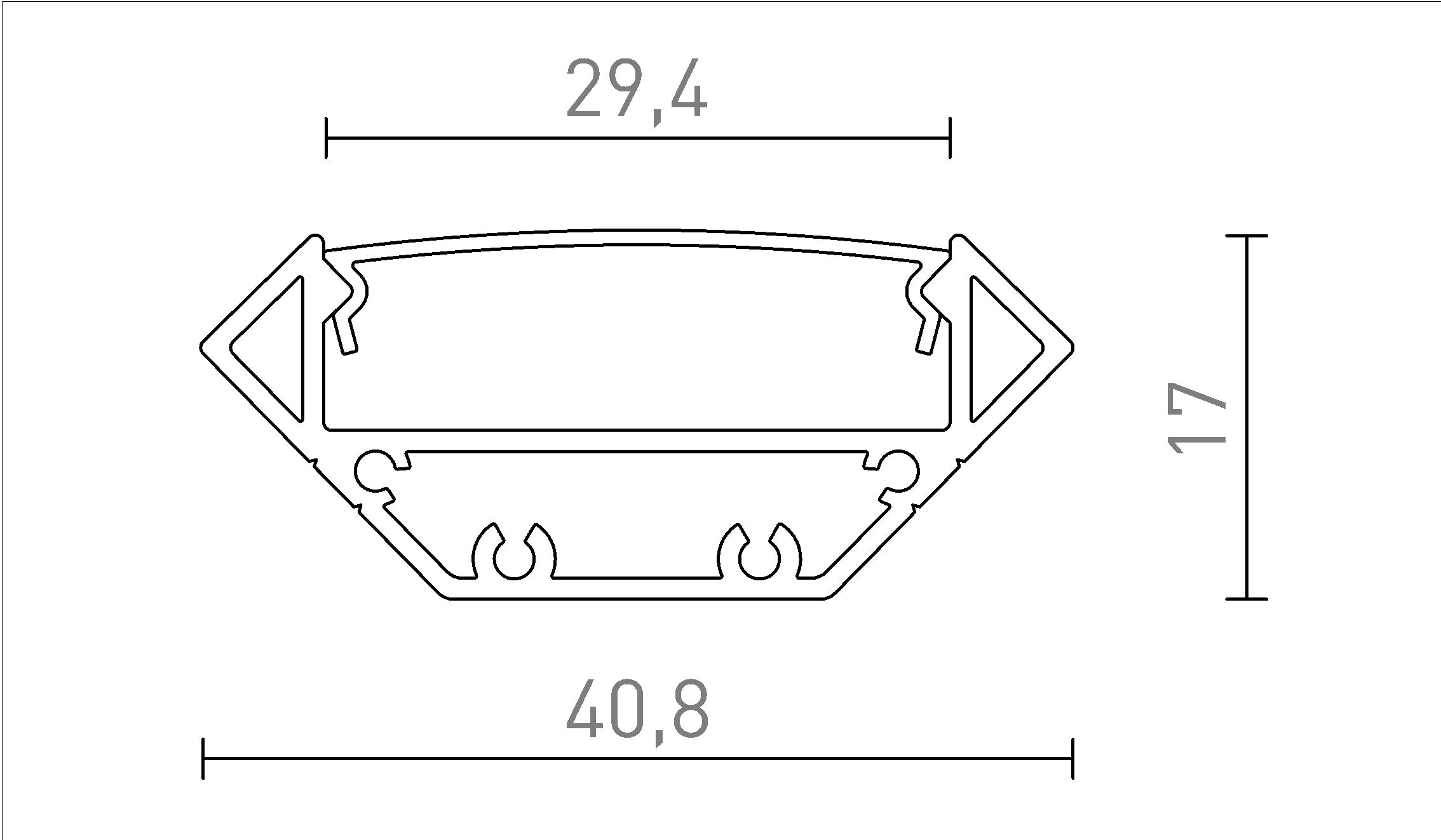 LED PROFILE J - Schéma produktu