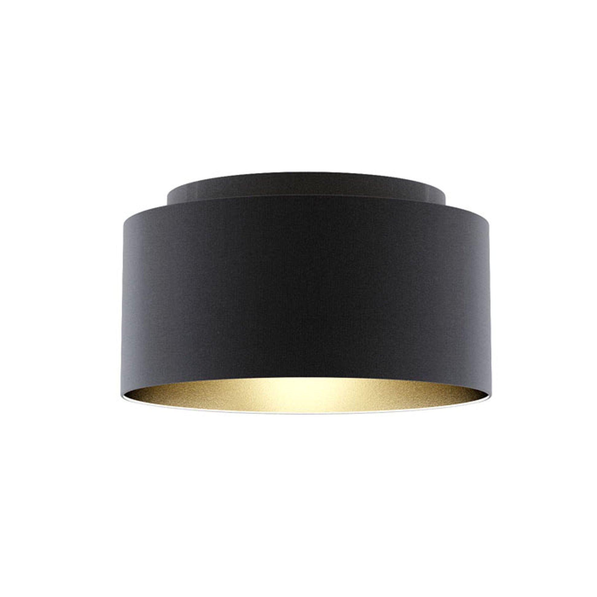 RENDL shades, shade bases, pendent sets DOUBLE 55/30 shade Polycotton black/golden foil max. 23W R11477 1