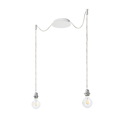 RENDL shades, shade bases, pendent sets KOMBIX 2 pendant set WB+TC+CHF   230V LED E27 2x15W R11781 1