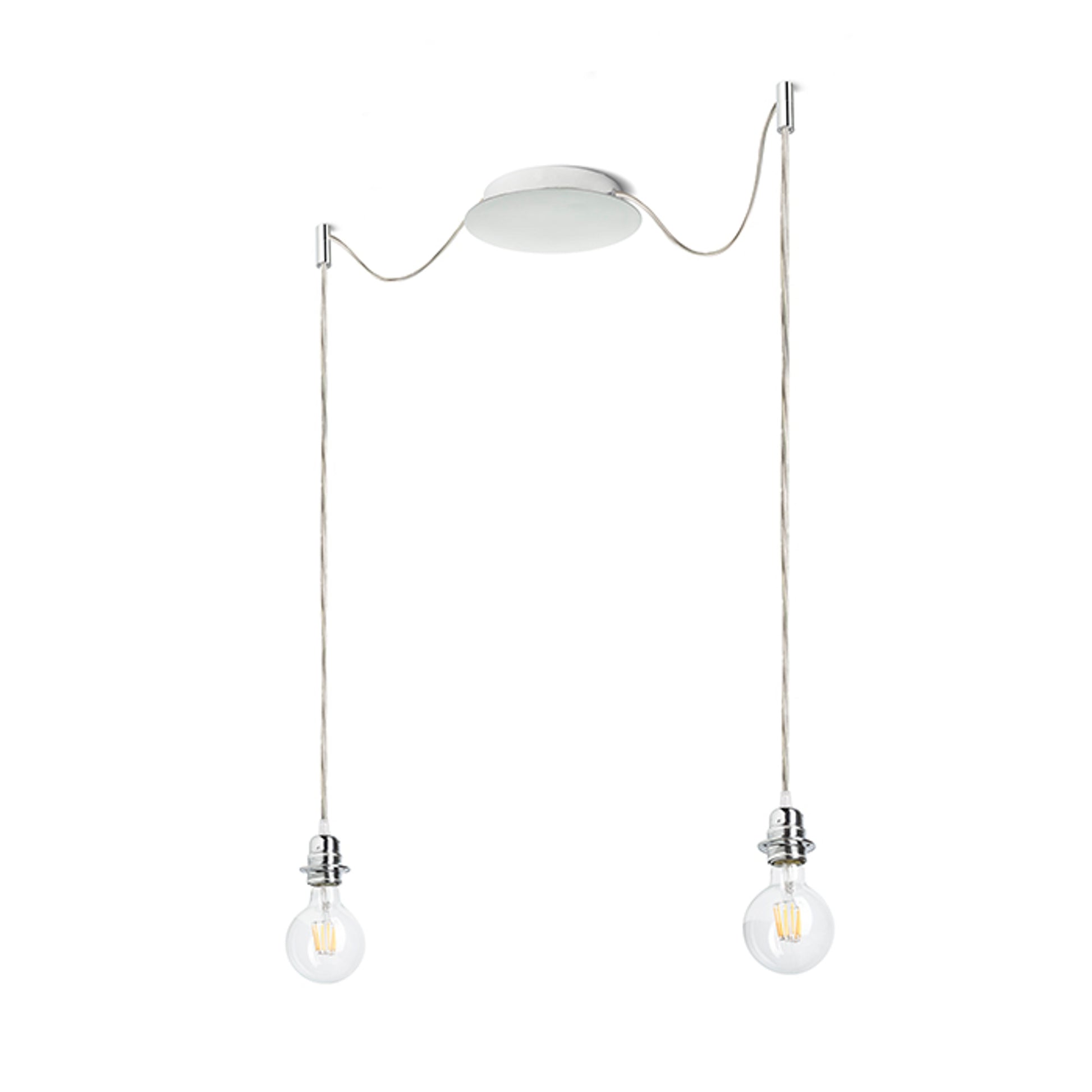 RENDL shades, shade bases, pendent sets KOMBIX 2 pendant set CHB+TC+CHF   230V LED E27 2x15W R11787 1