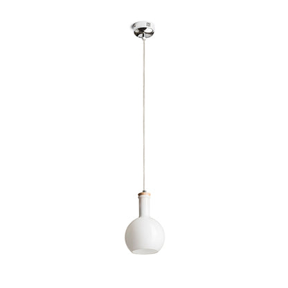 RENDL pendant lamp PULIRE RD pendant  opal-colored glass/wood/chrome 230V LED E14 6W R12664 2